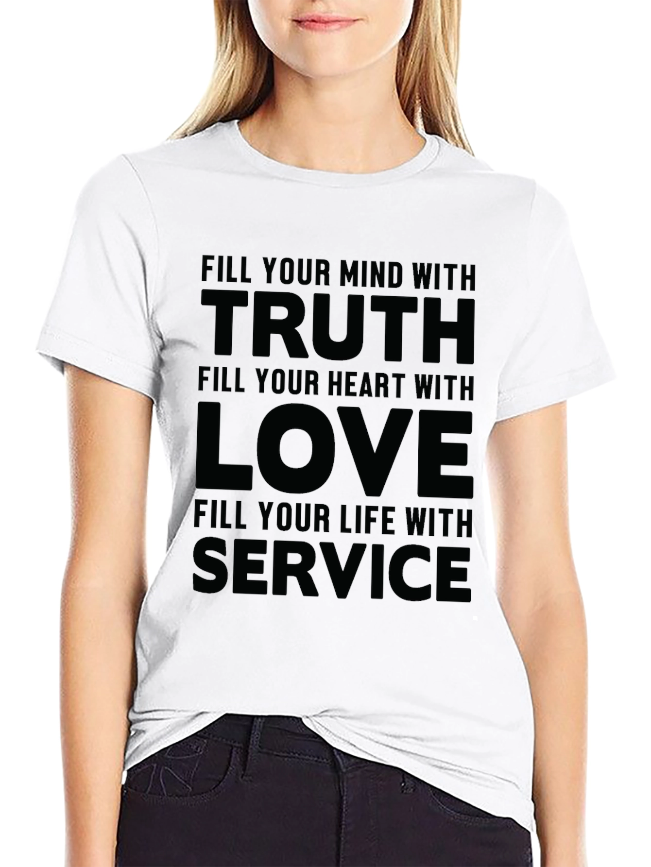 Truth Love Service Graphic Tee - Inspirational Quote Shirt