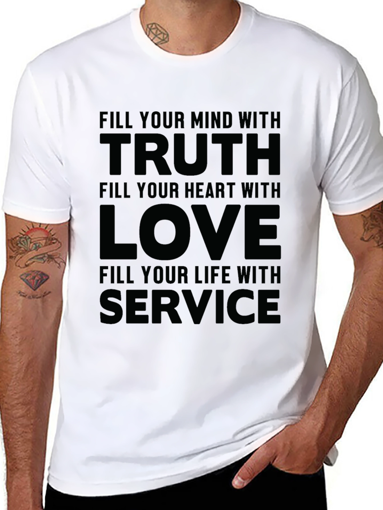 Truth Love Service Graphic Tee - Inspirational Quote Shirt