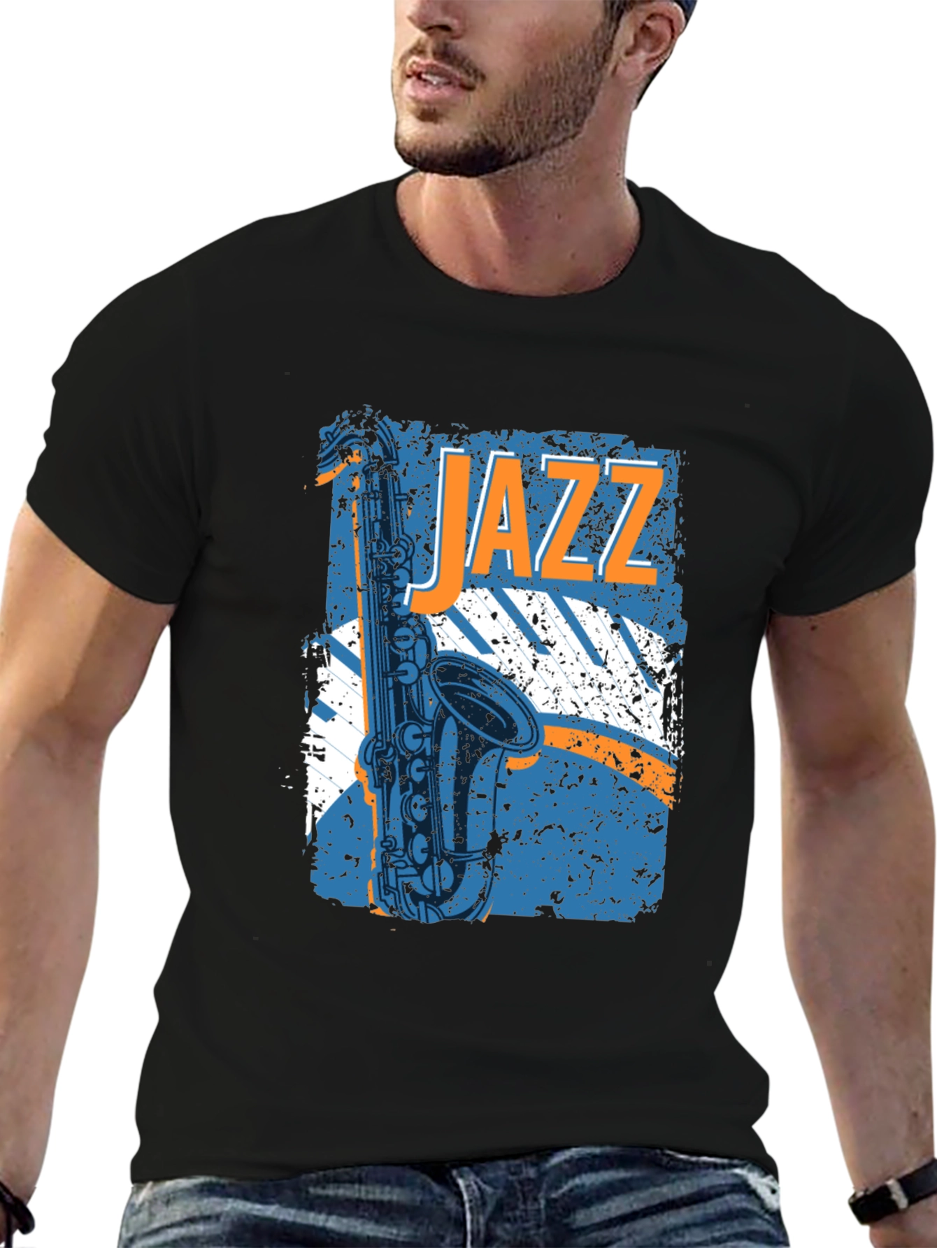 Jazz Saxophone Graphic T-Shirt - Music Lover Tee