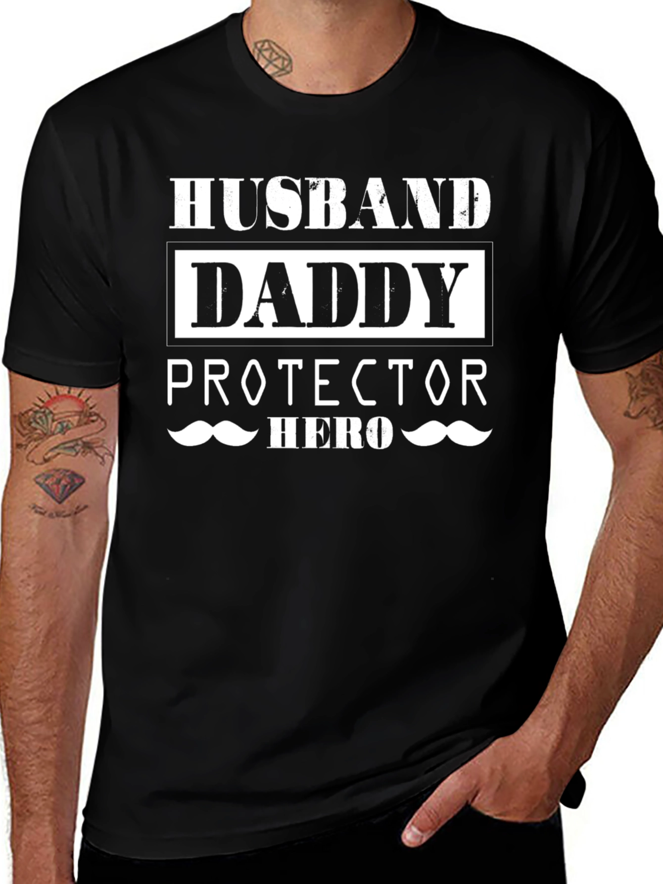 Husband Daddy Protector Hero Graphic T-Shirt