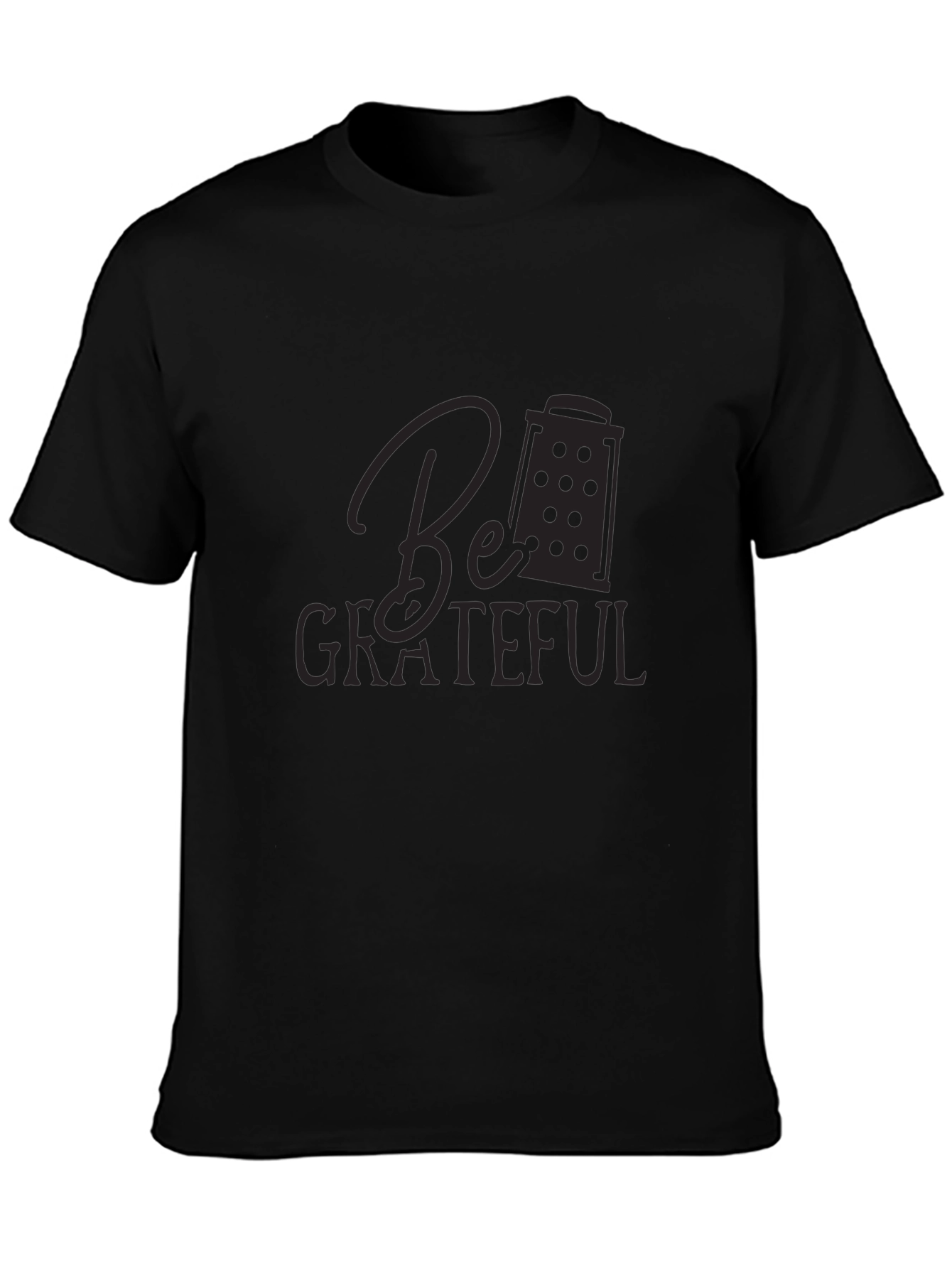Grateful Graphic Tee - Black Cotton Blend T-Shirt