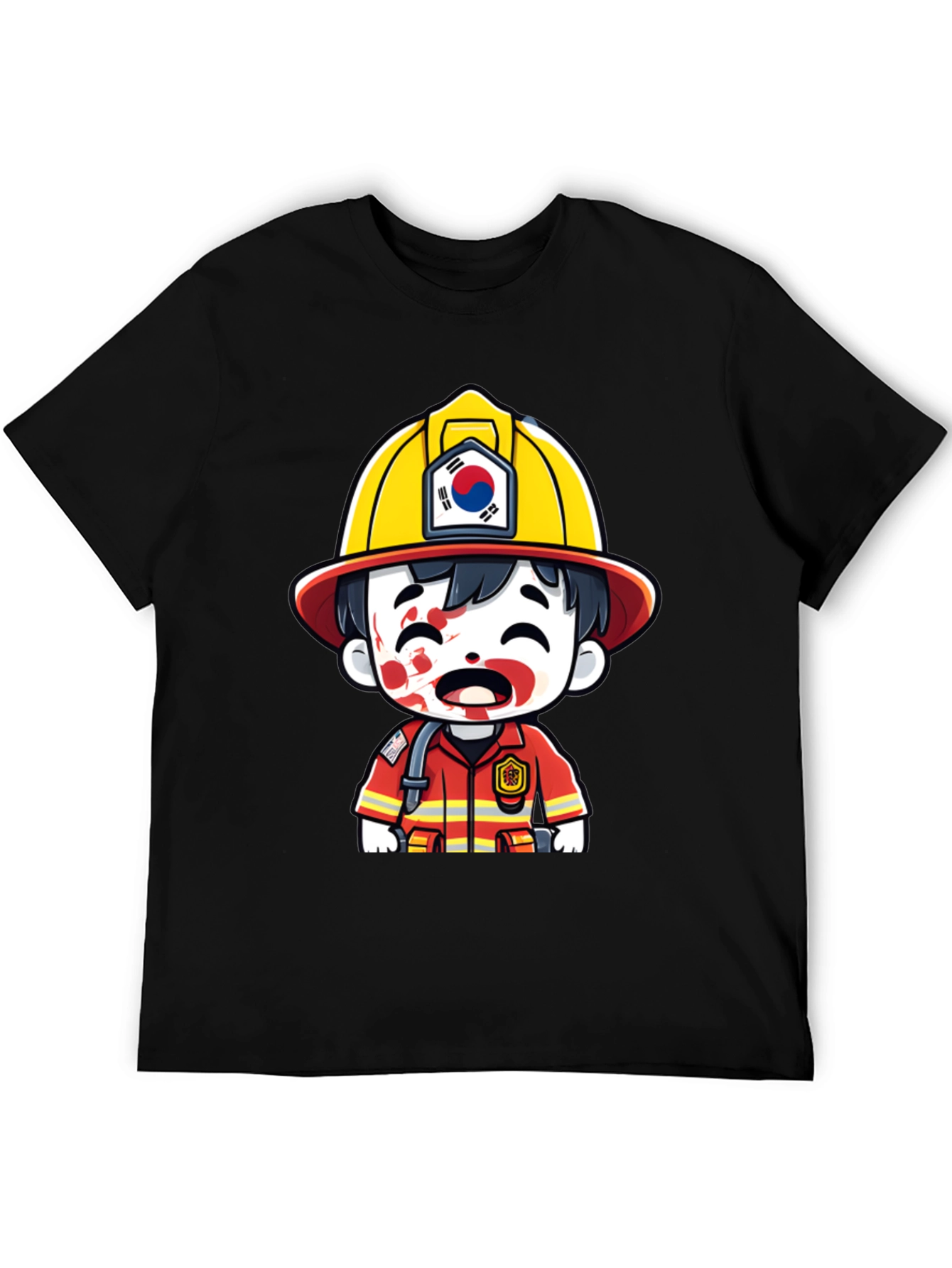 South Korean Firefighter Cartoon T-Shirt