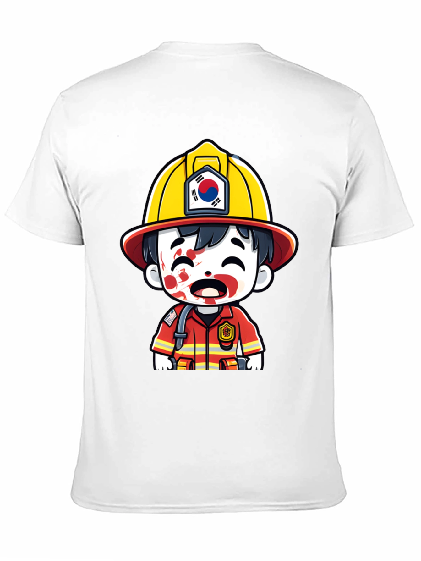 South Korean Firefighter Cartoon T-Shirt