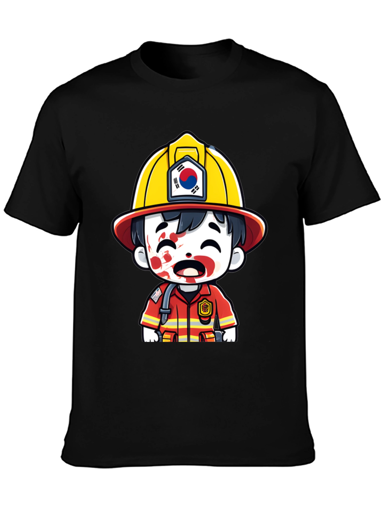 South Korean Firefighter Cartoon T-Shirt