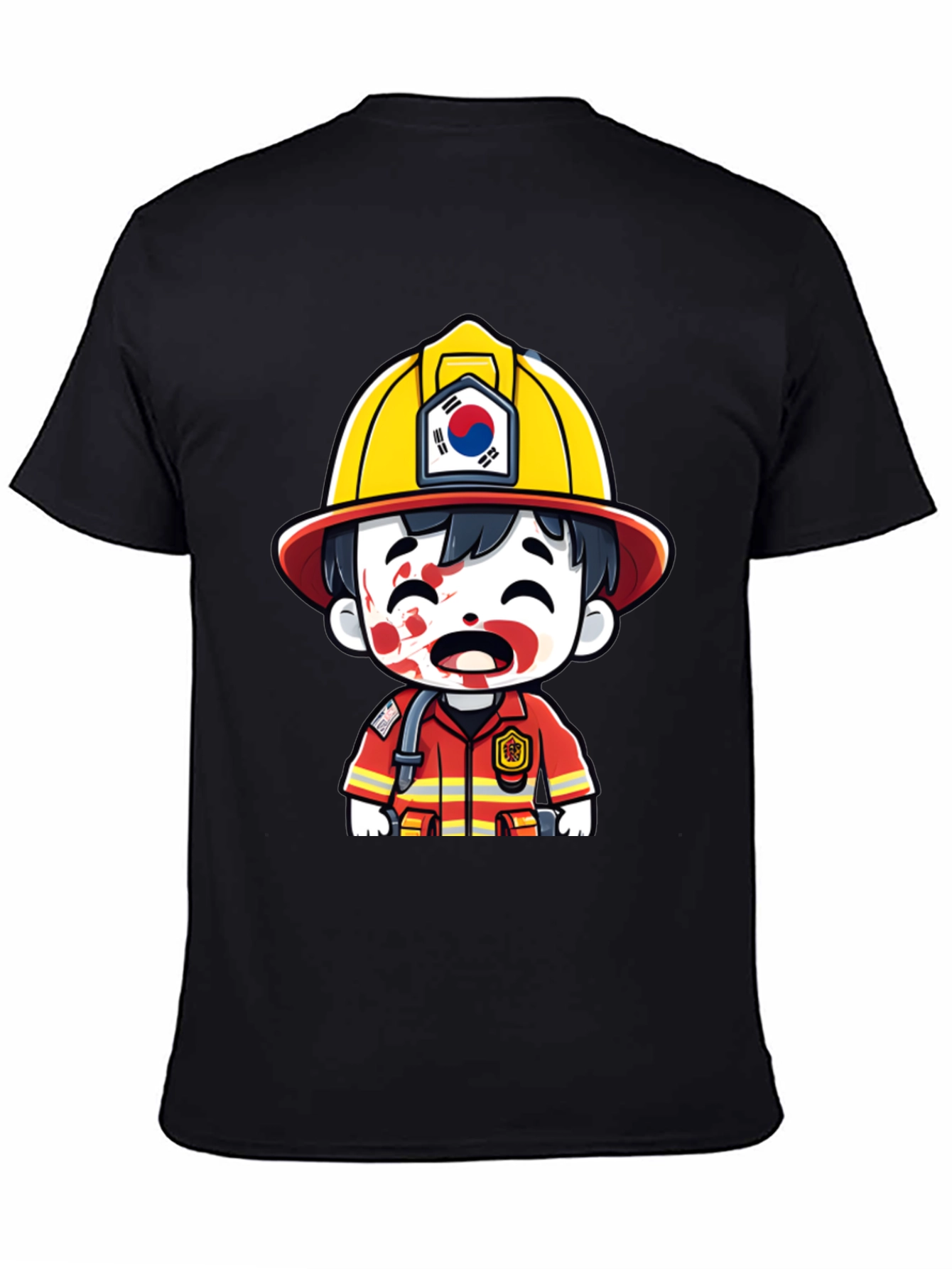 South Korean Firefighter Cartoon T-Shirt