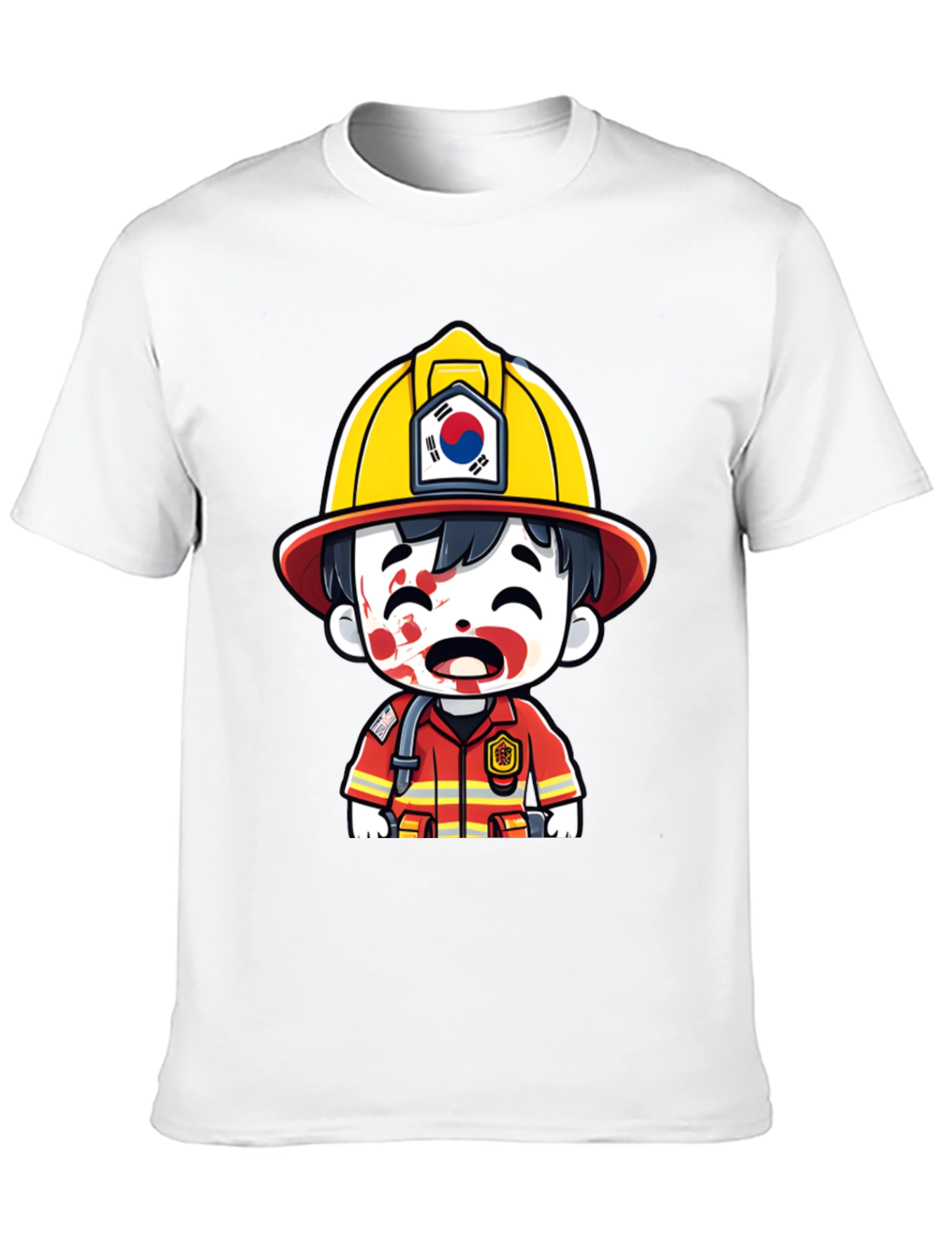 South Korean Firefighter Cartoon T-Shirt