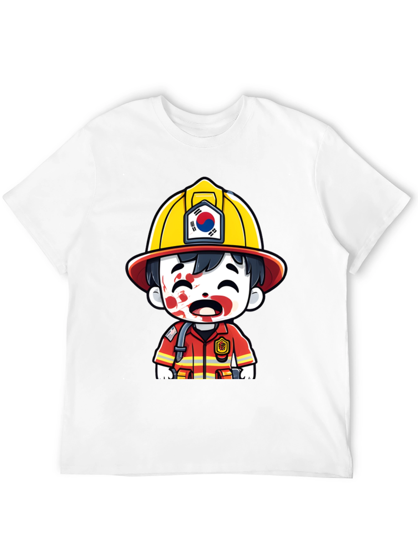 South Korean Firefighter Cartoon T-Shirt