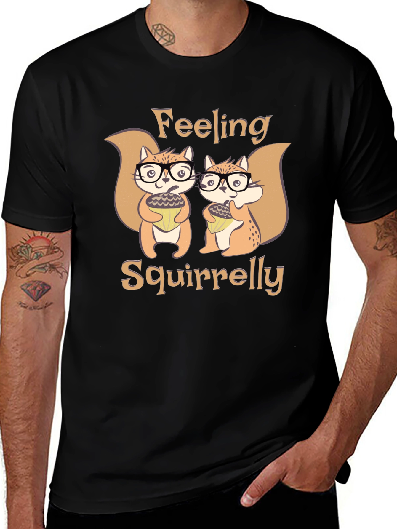 Feeling Squirrelly Tee - Cute Squirrel Graphic T-Shirt