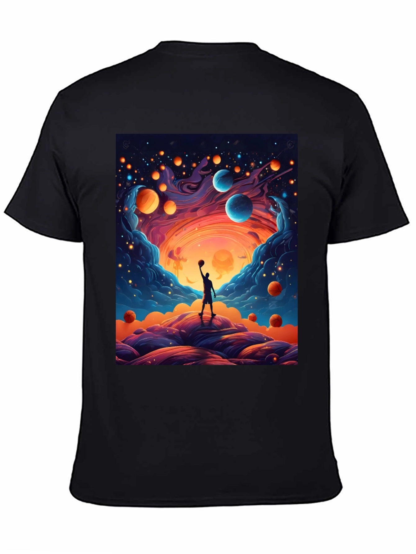 Cosmic Basketball T-Shirt - Dreamy Universe Design