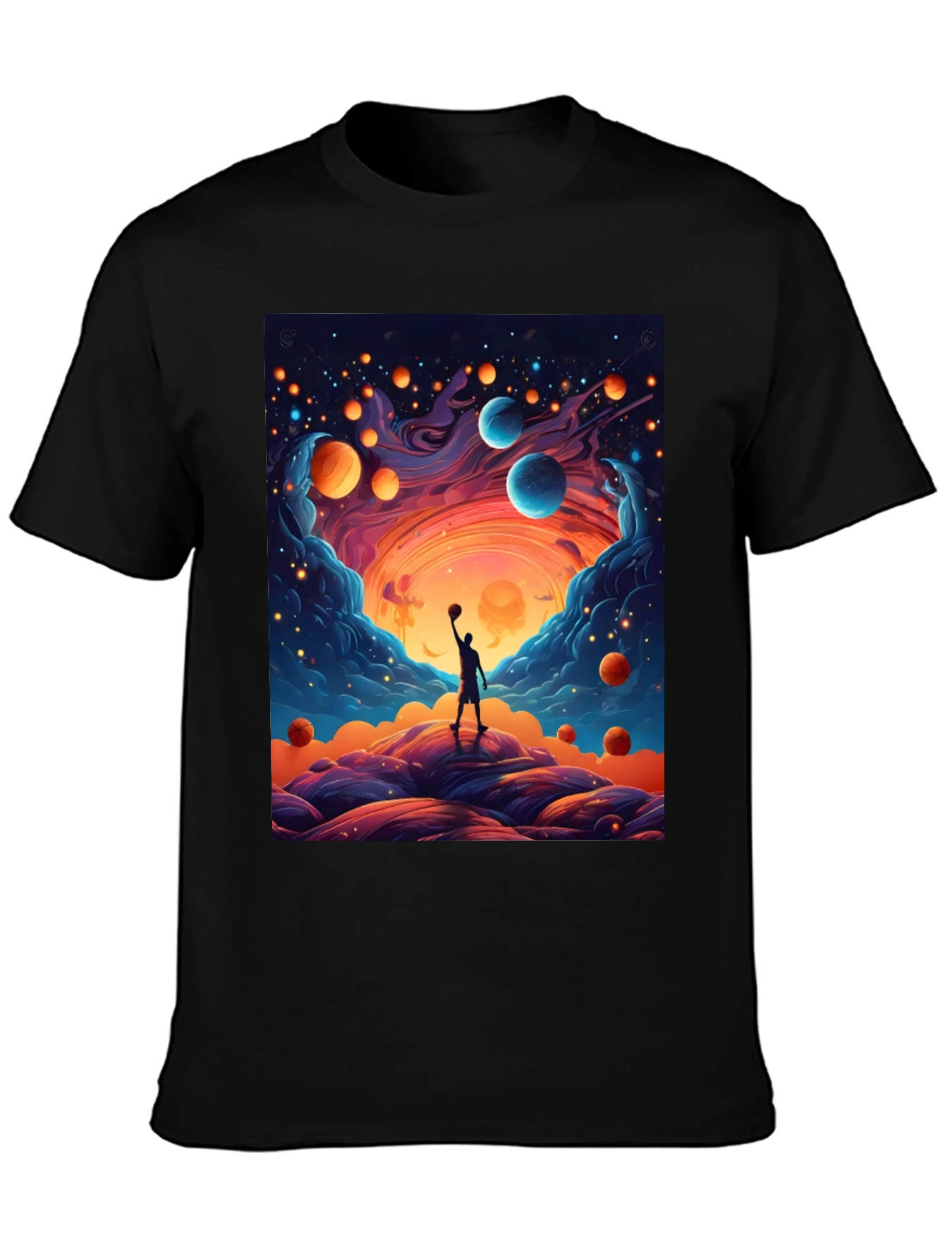 Cosmic Basketball T-Shirt - Dreamy Universe Design