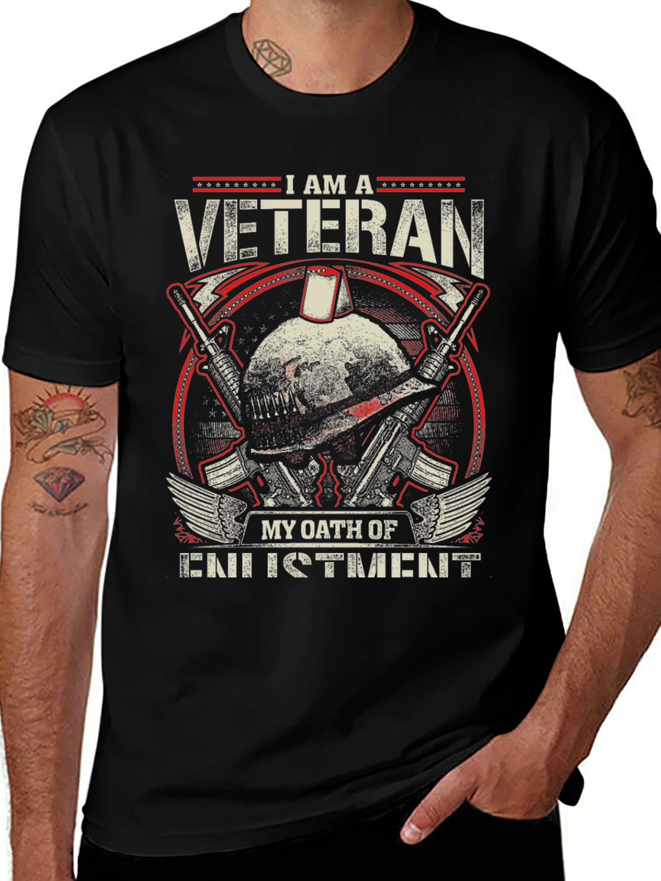 I am a Veteran T-Shirt - Military Oath Design