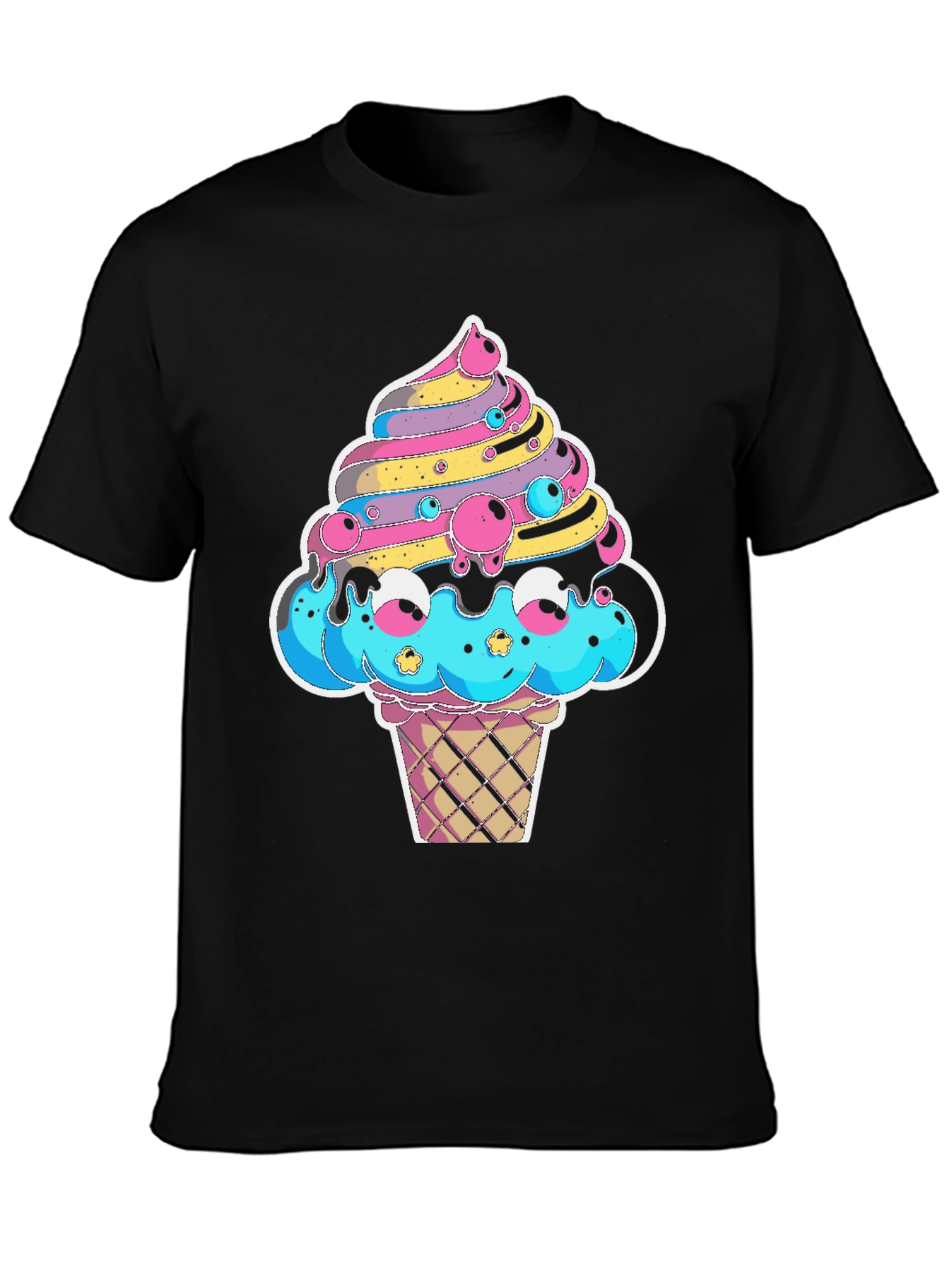 Kawaii Ice Cream Graphic Tee - Fun Cartoon Design!