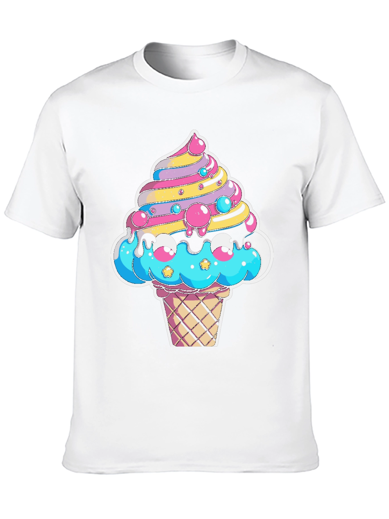 Kawaii Ice Cream Graphic Tee - Fun Cartoon Design!