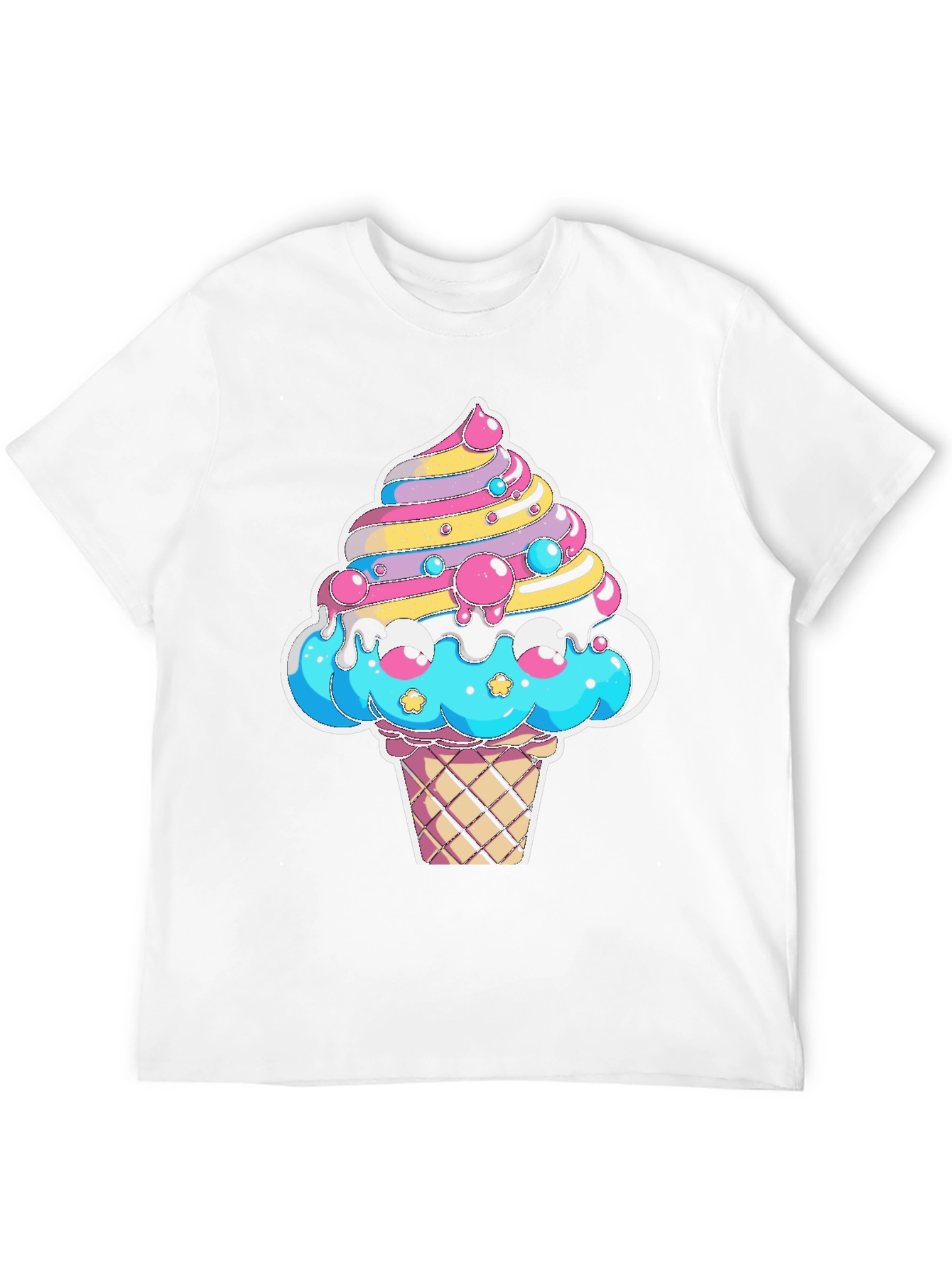 Kawaii Ice Cream Graphic Tee - Fun Cartoon Design!