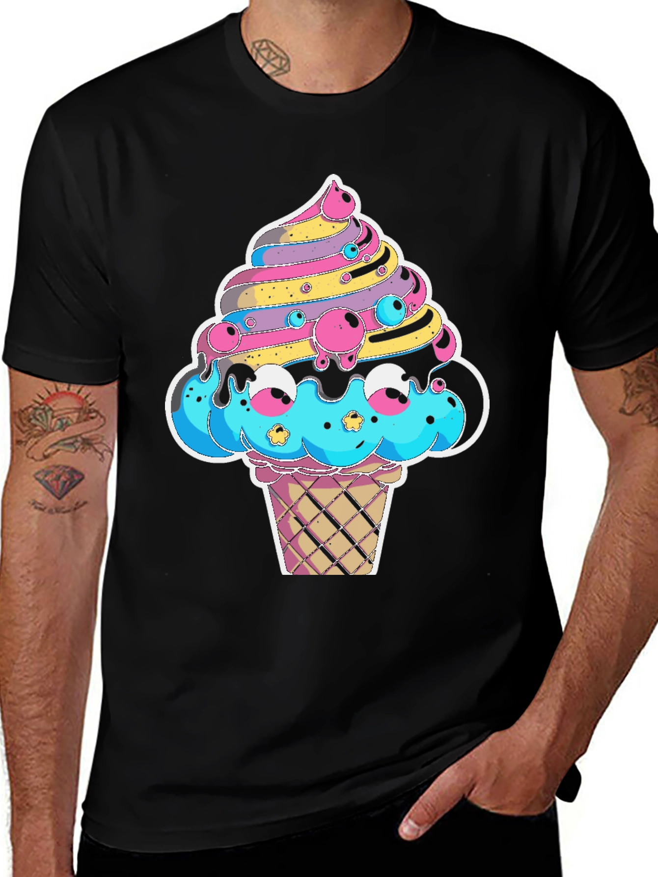 Kawaii Ice Cream Graphic Tee - Fun Cartoon Design!