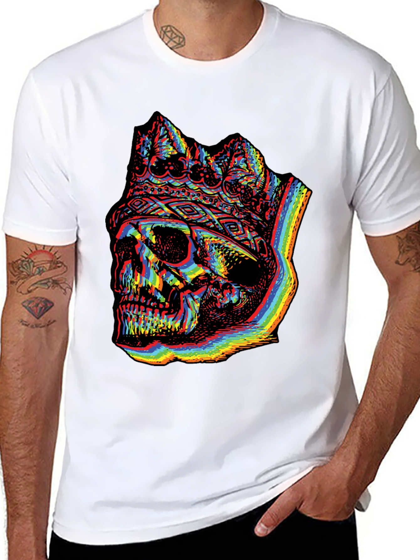 Rainbow Skull King Graphic Tee