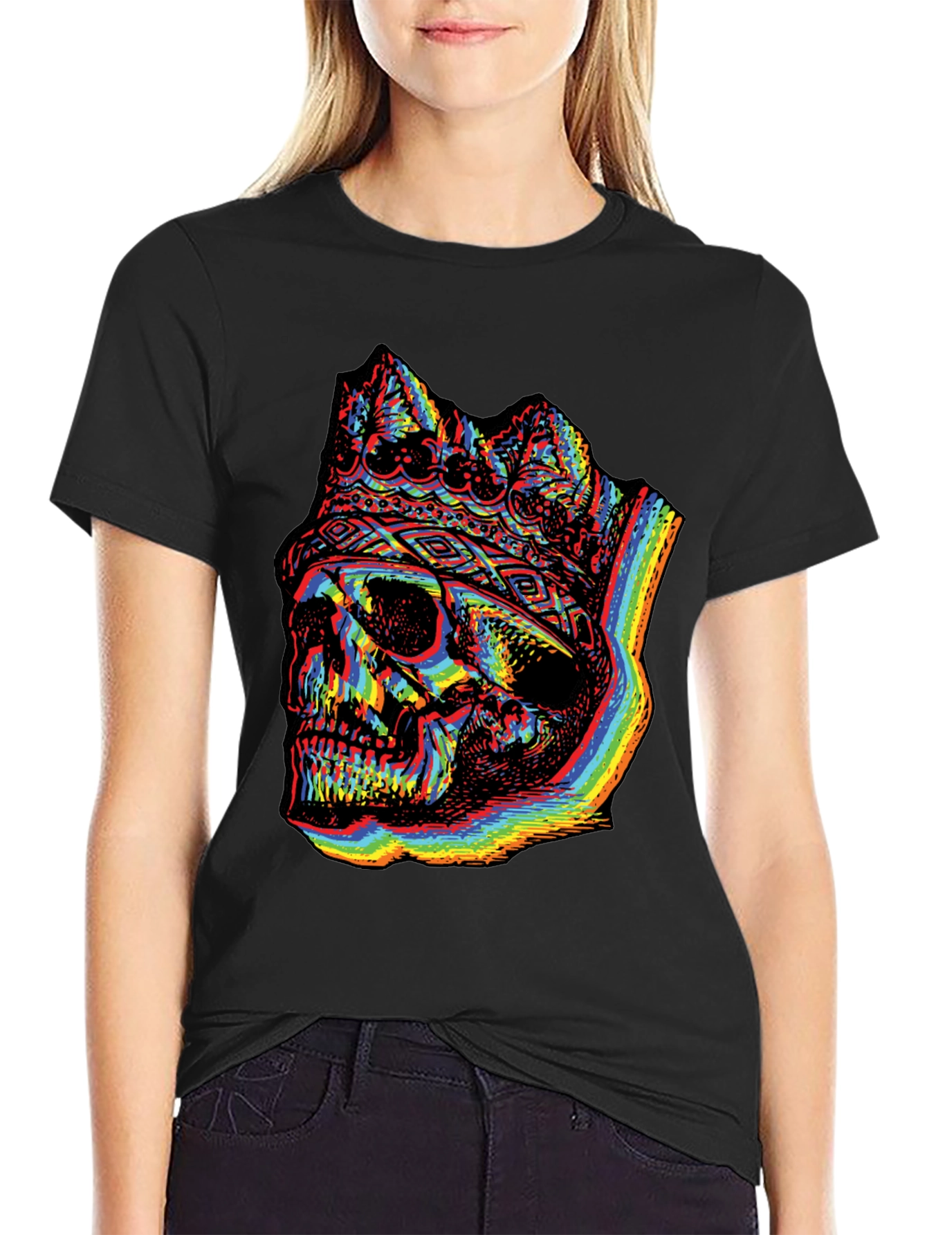 Rainbow Skull King Graphic Tee