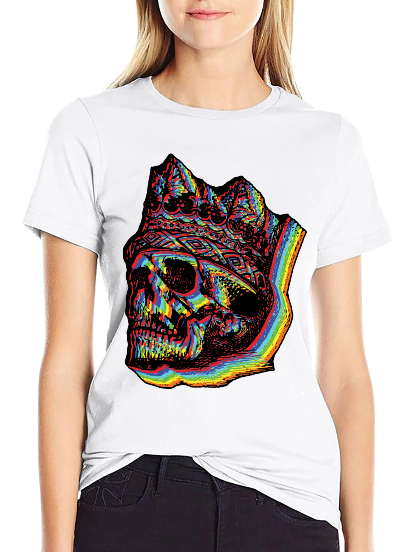 Rainbow Skull King Graphic Tee