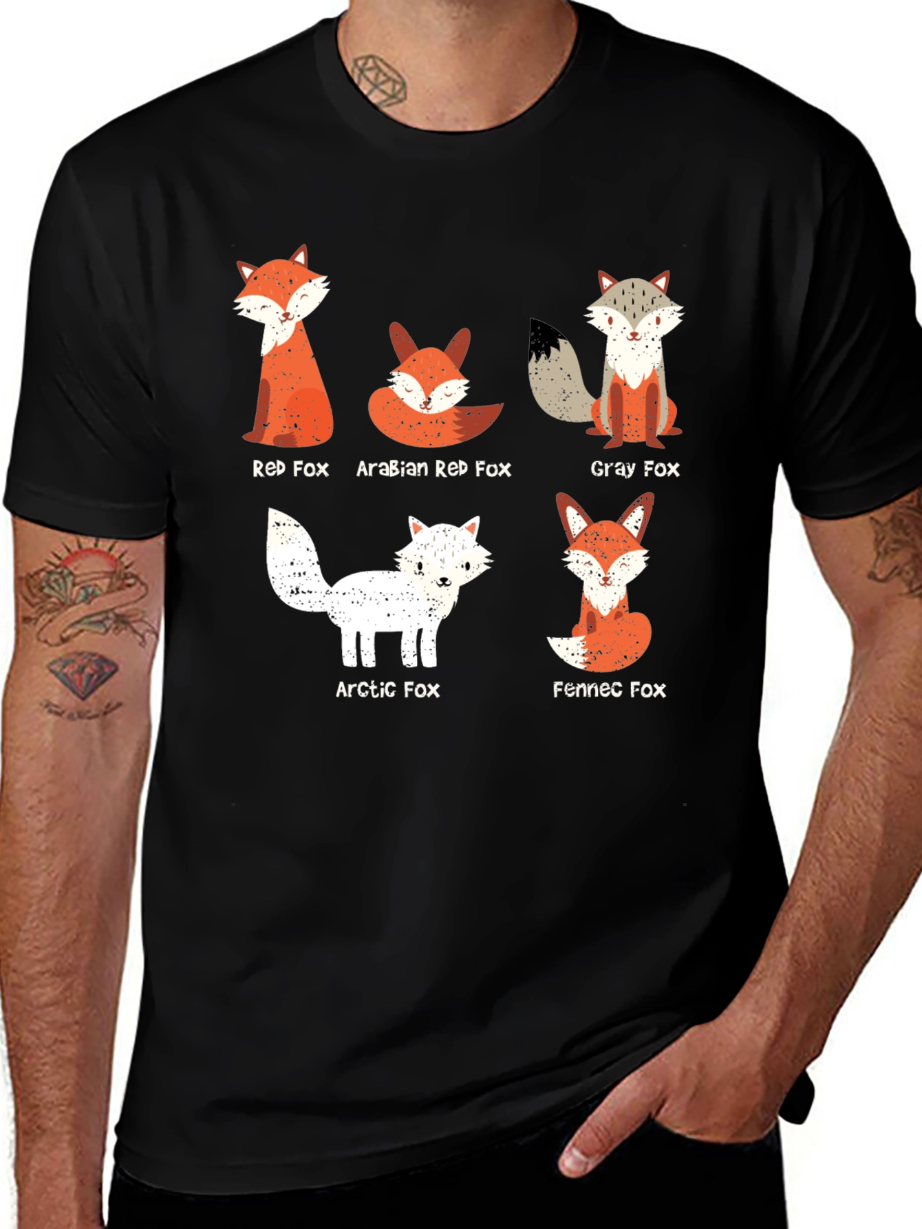 Fox Breed Graphic Tee - Mens Black Cotton T-Shirt