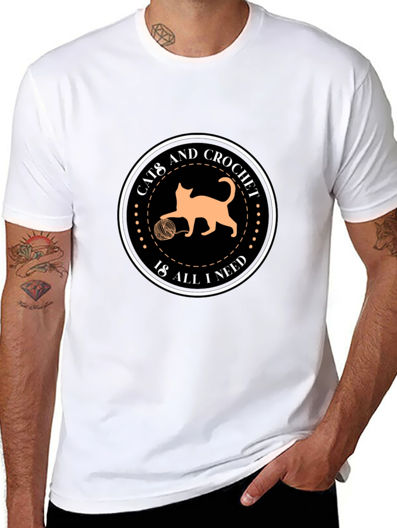Cats and Crochet Graphic T-Shirt