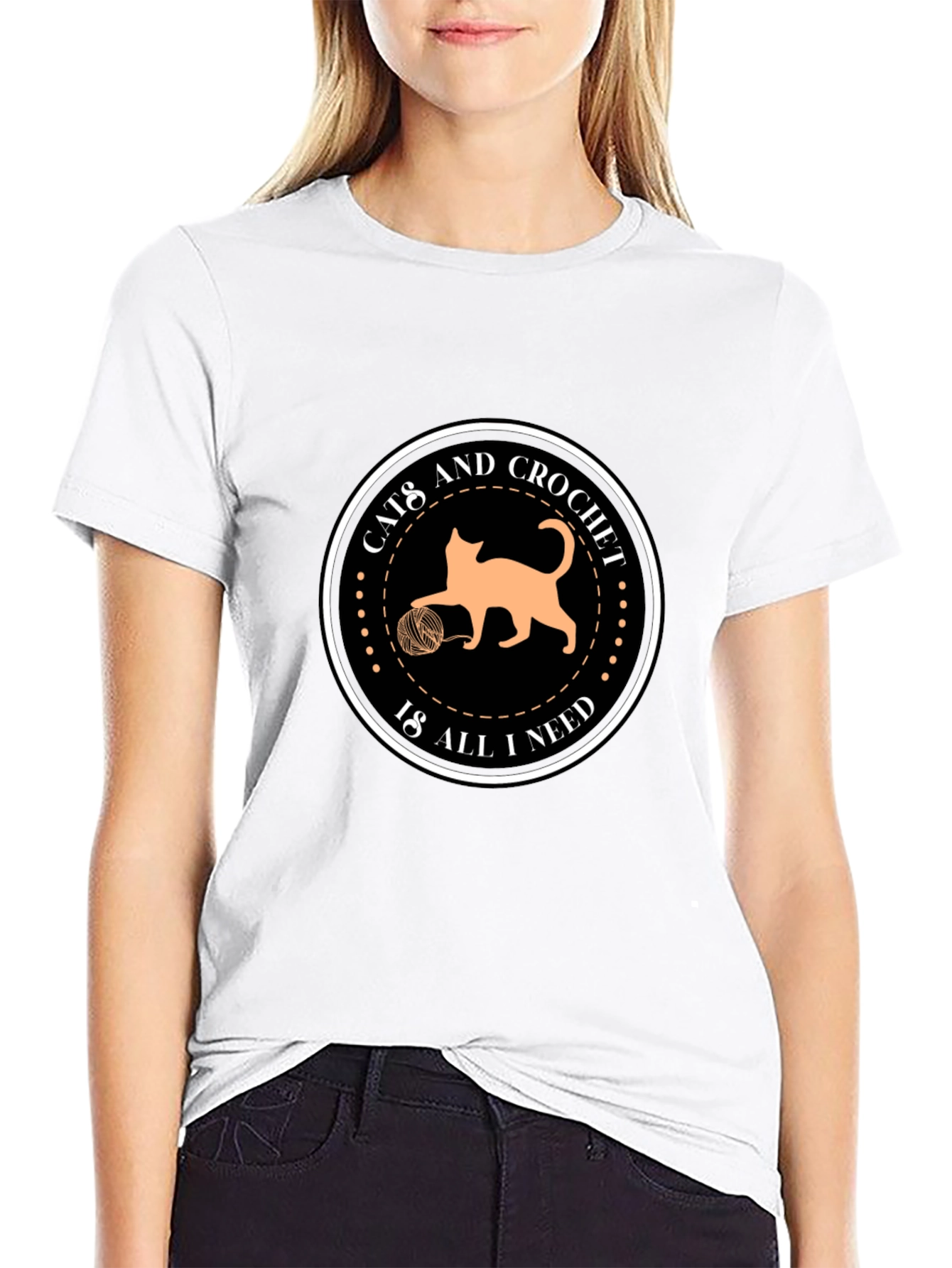 Cats and Crochet Graphic T-Shirt