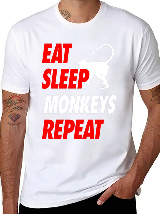 Eat Sleep Monkeys Repeat Funny T-Shirt