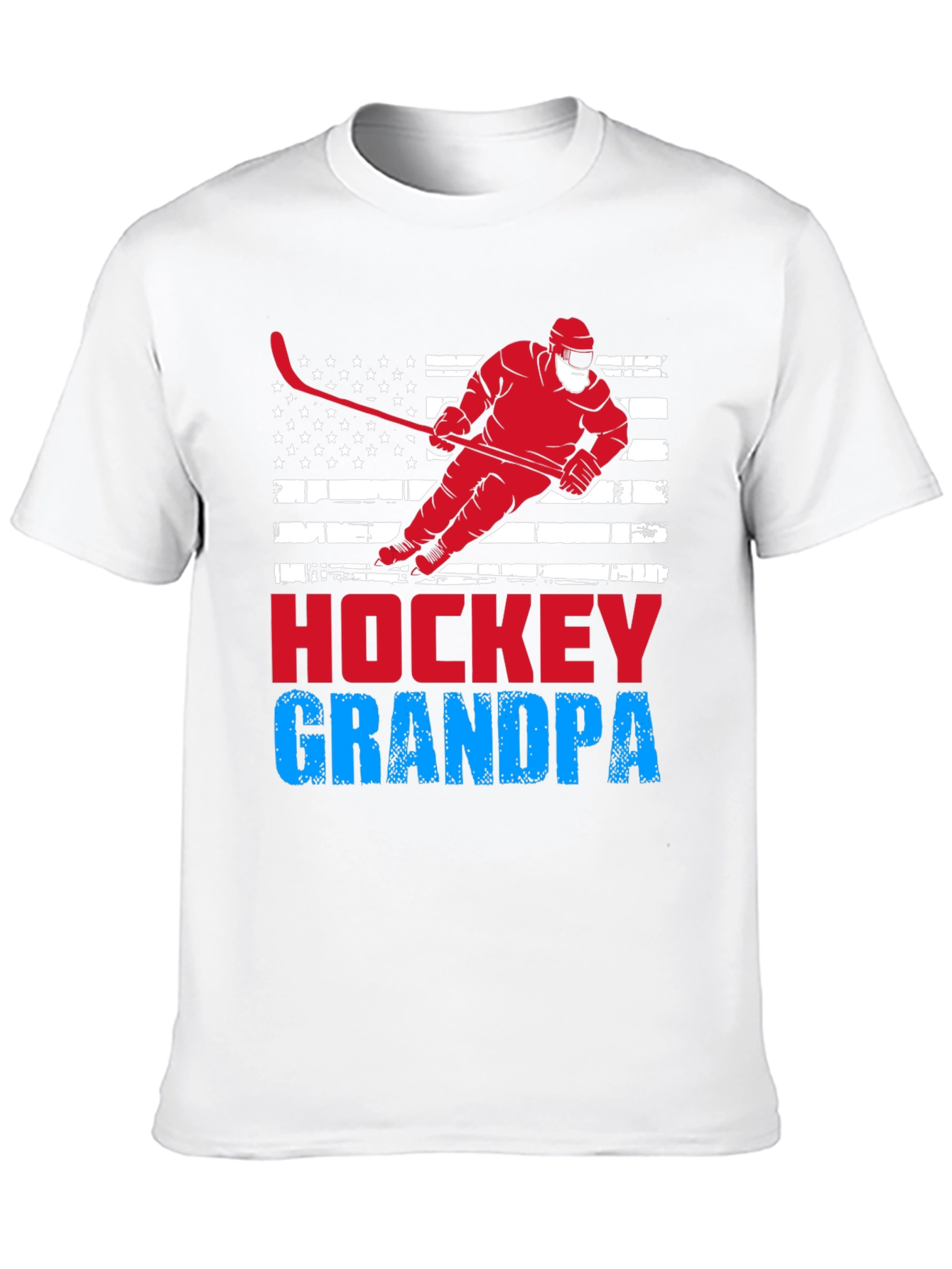 Hockey Grandpa USA Flag T-Shirt