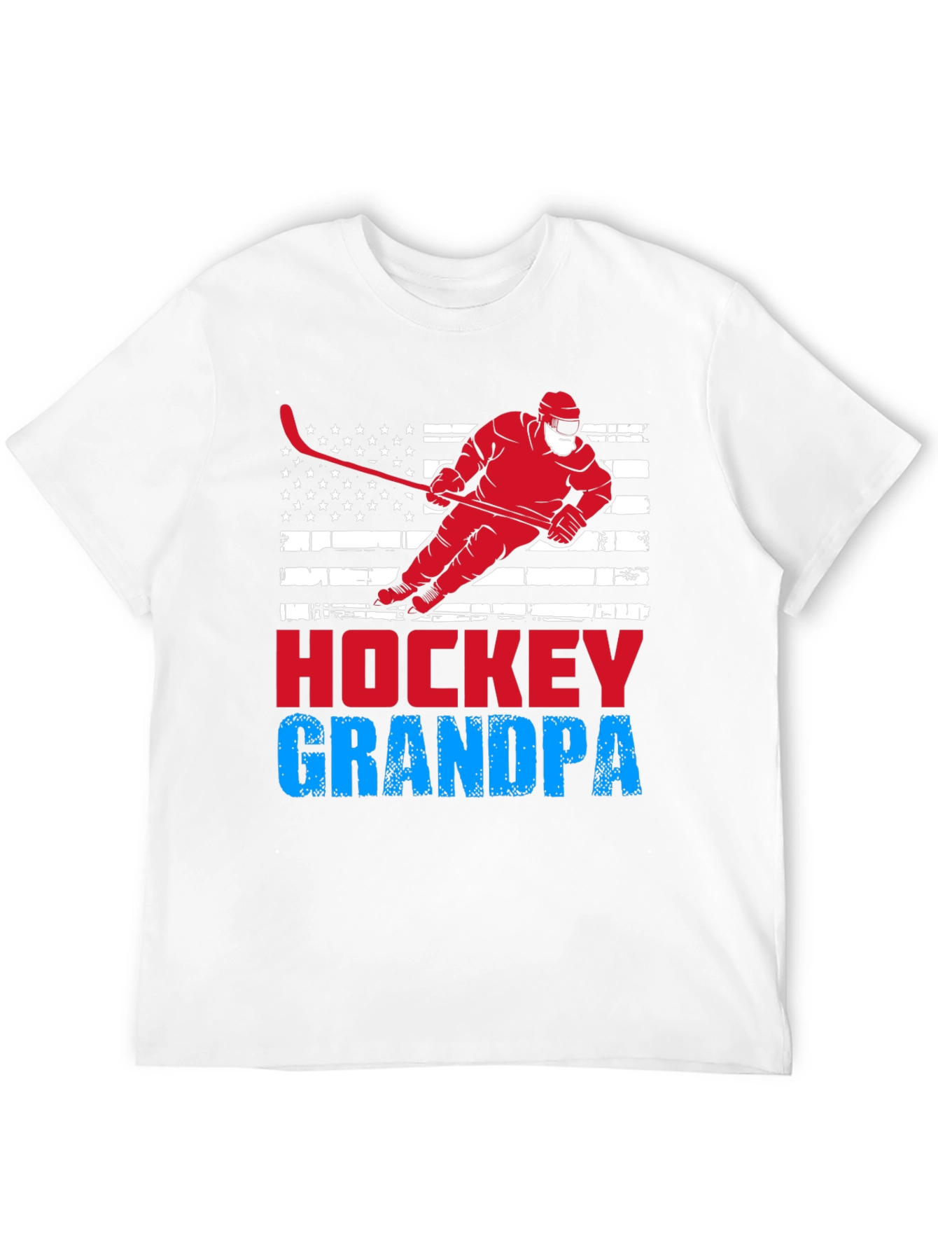 Hockey Grandpa USA Flag T-Shirt