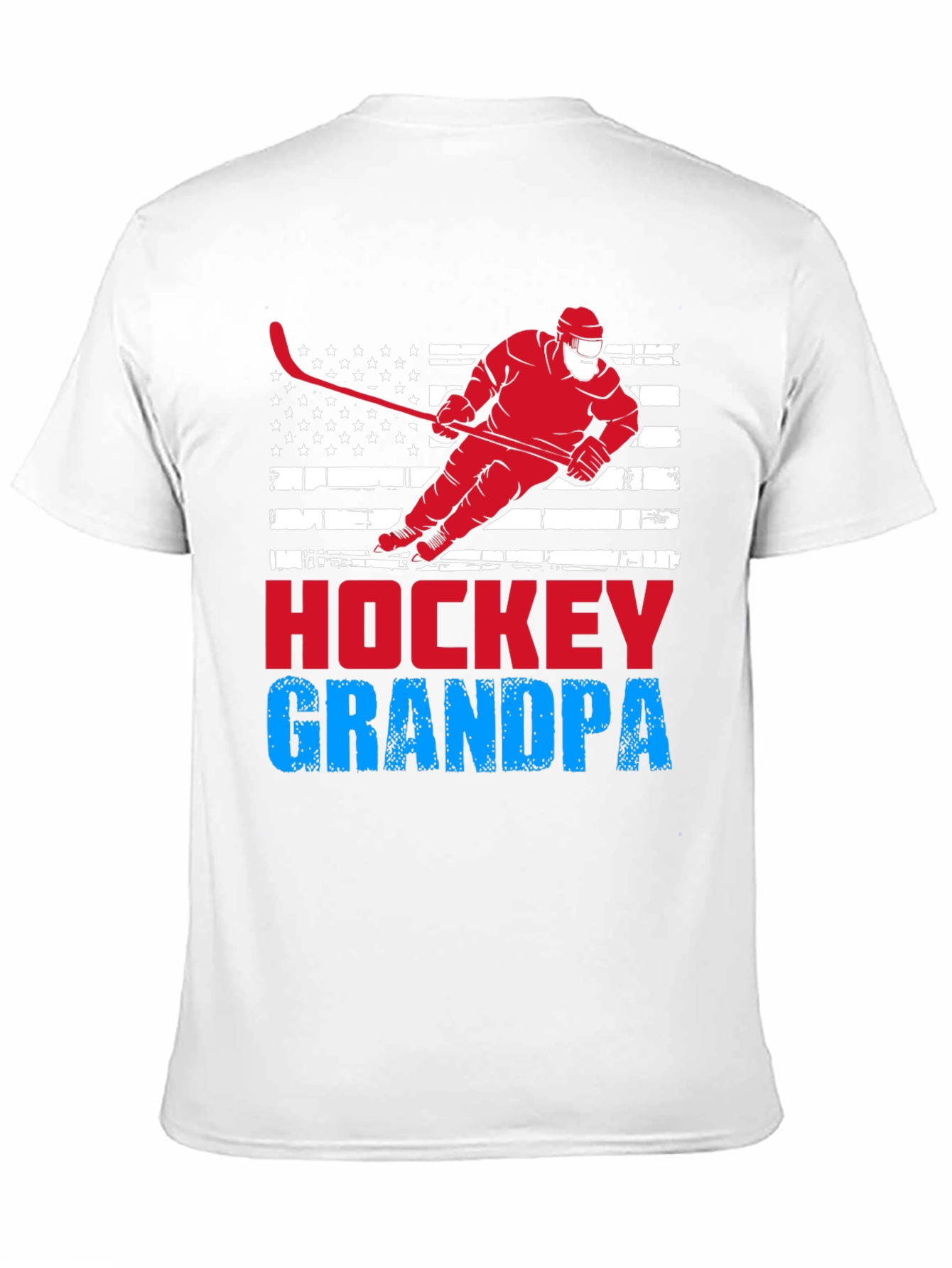 Hockey Grandpa USA Flag T-Shirt