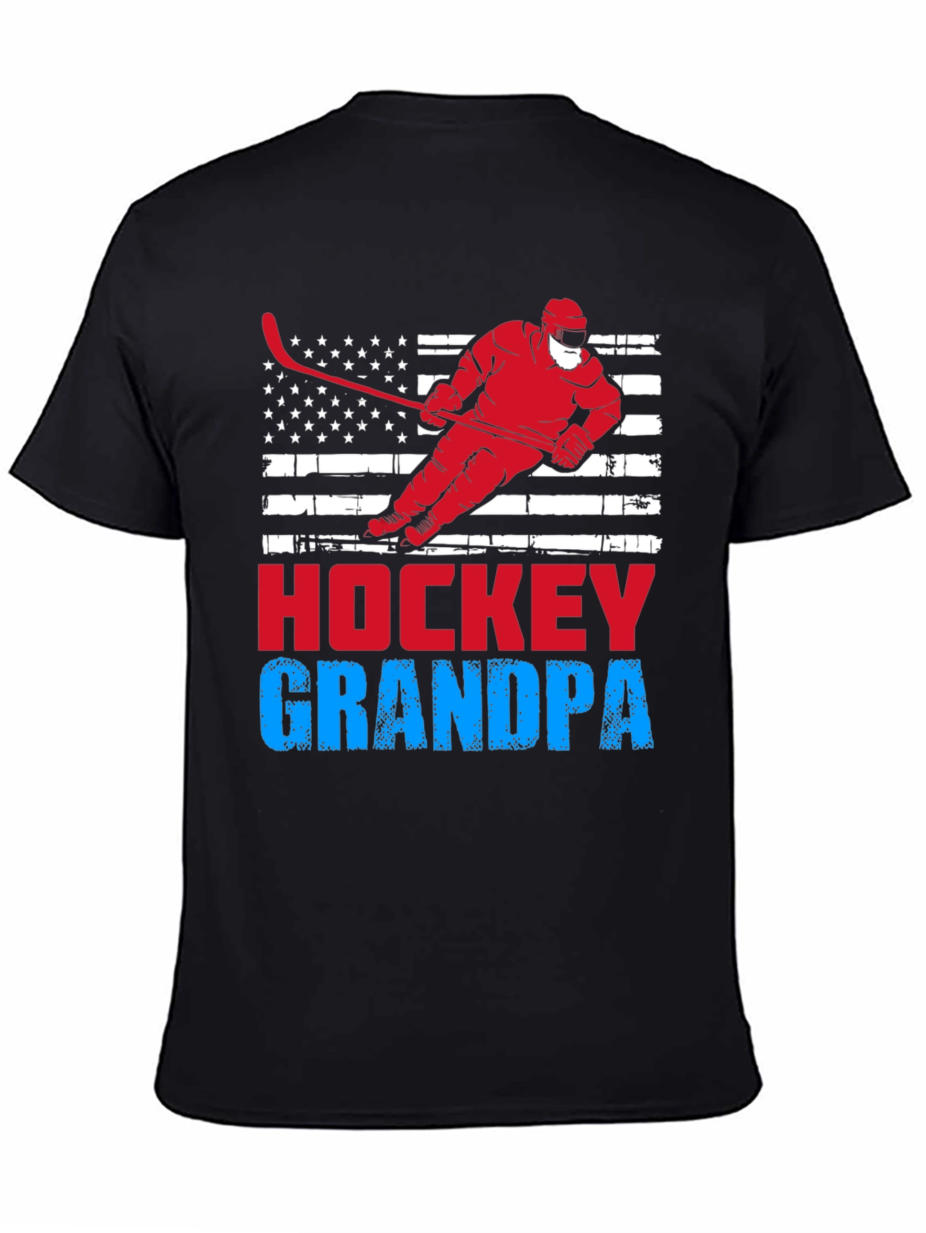 Hockey Grandpa USA Flag T-Shirt