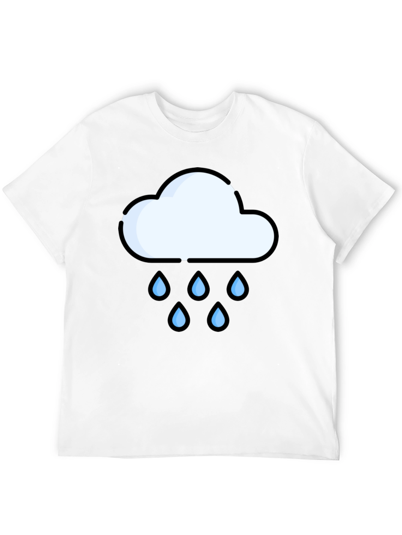 Rain Cloud Graphic Tee - Black Cotton T-Shirt