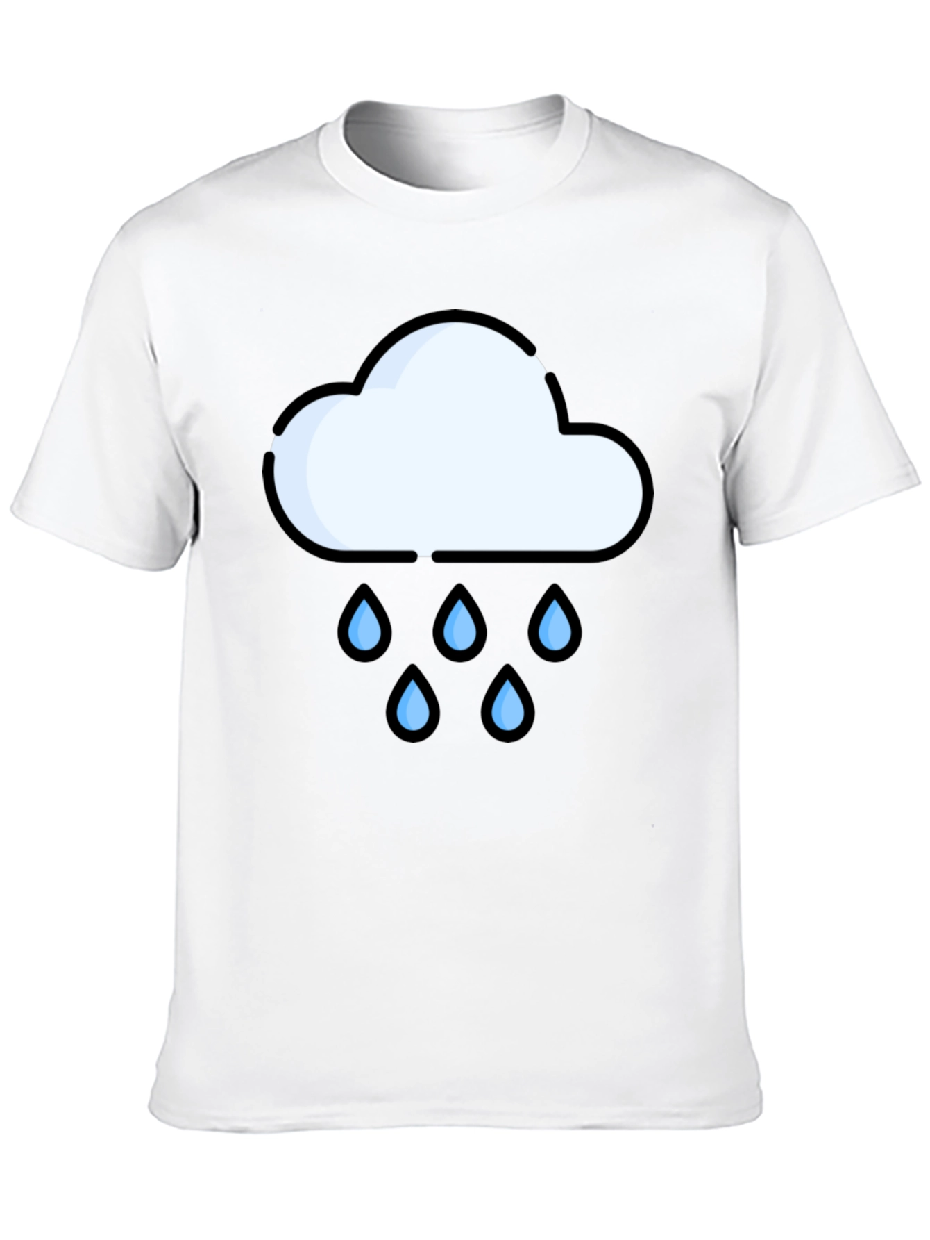 Rain Cloud Graphic Tee - Black Cotton T-Shirt