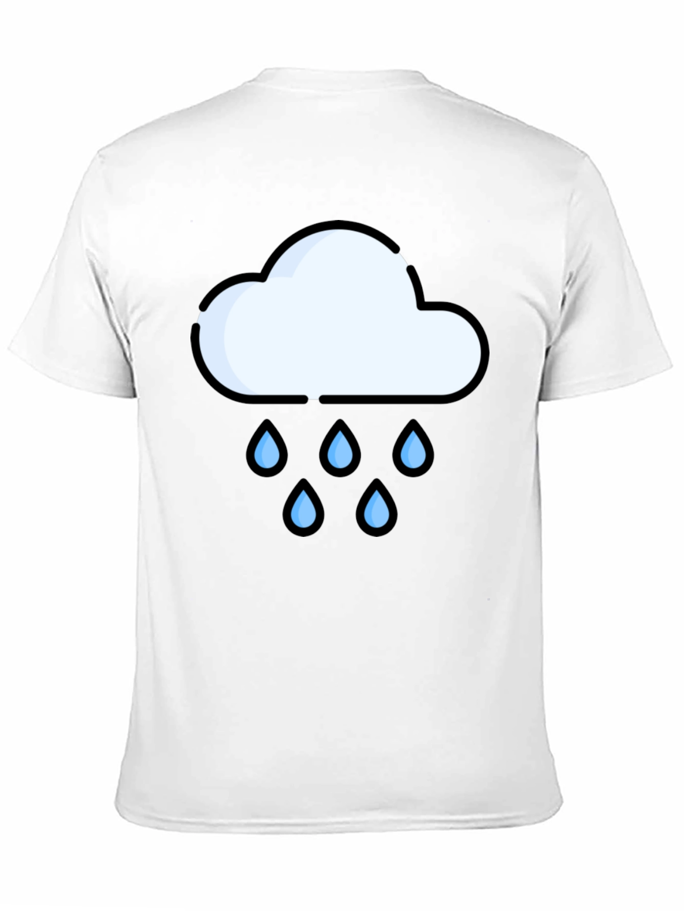 Rain Cloud Graphic Tee - Black Cotton T-Shirt
