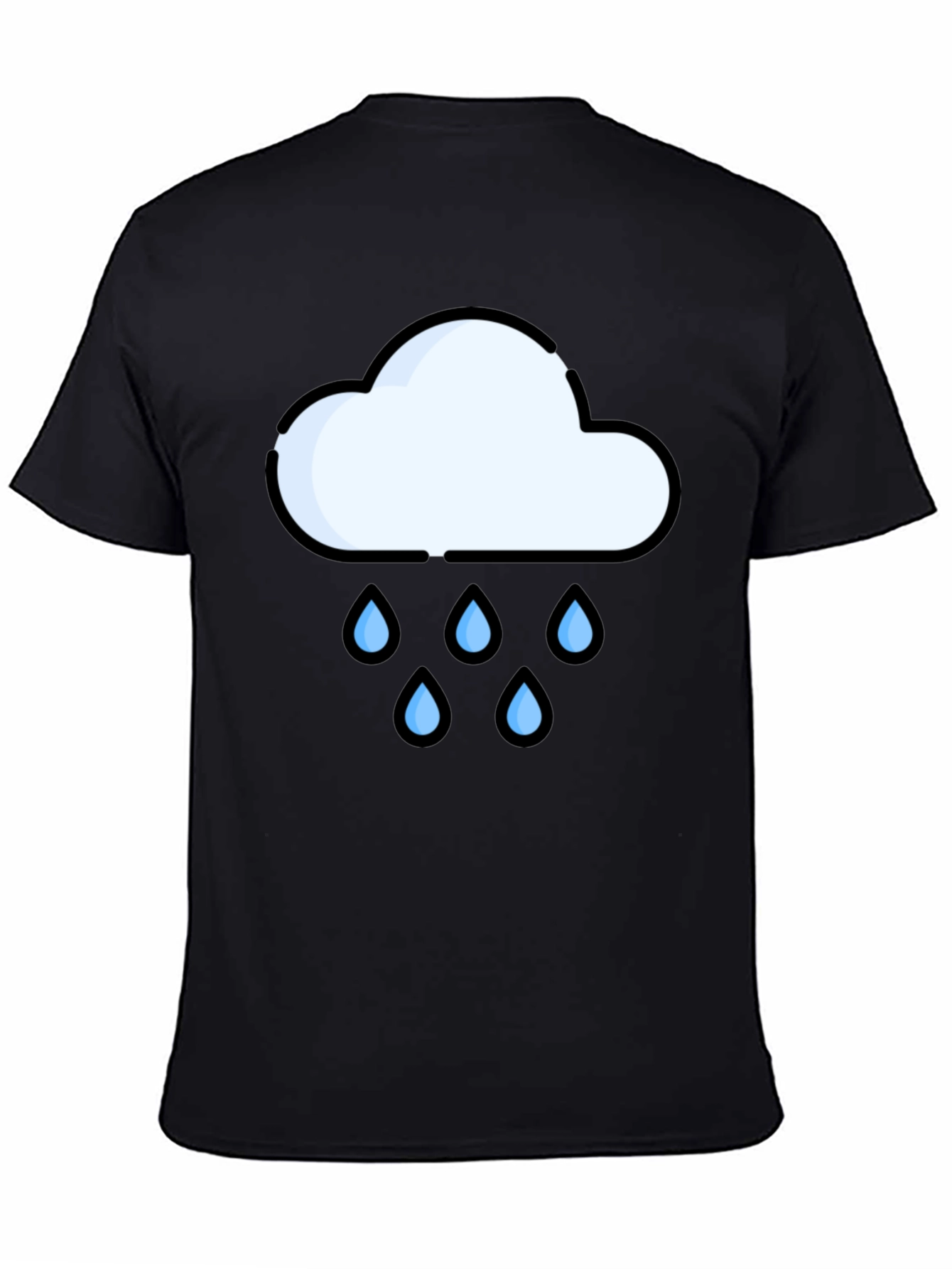 Rain Cloud Graphic Tee - Black Cotton T-Shirt