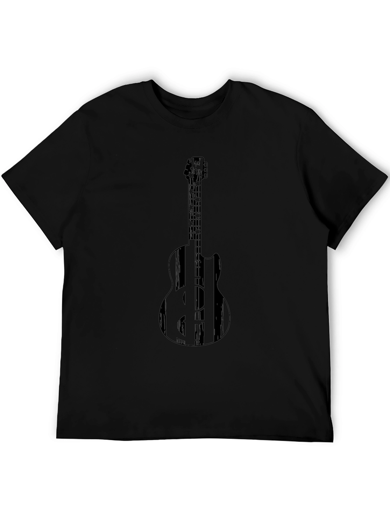 Guitar Graphic Black T-Shirt - Musician Style