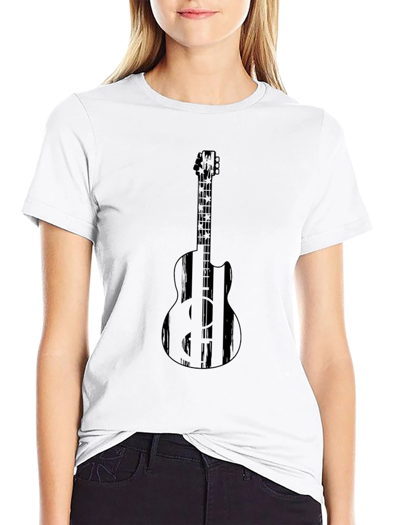 Guitar Graphic Black T-Shirt - Musician Style