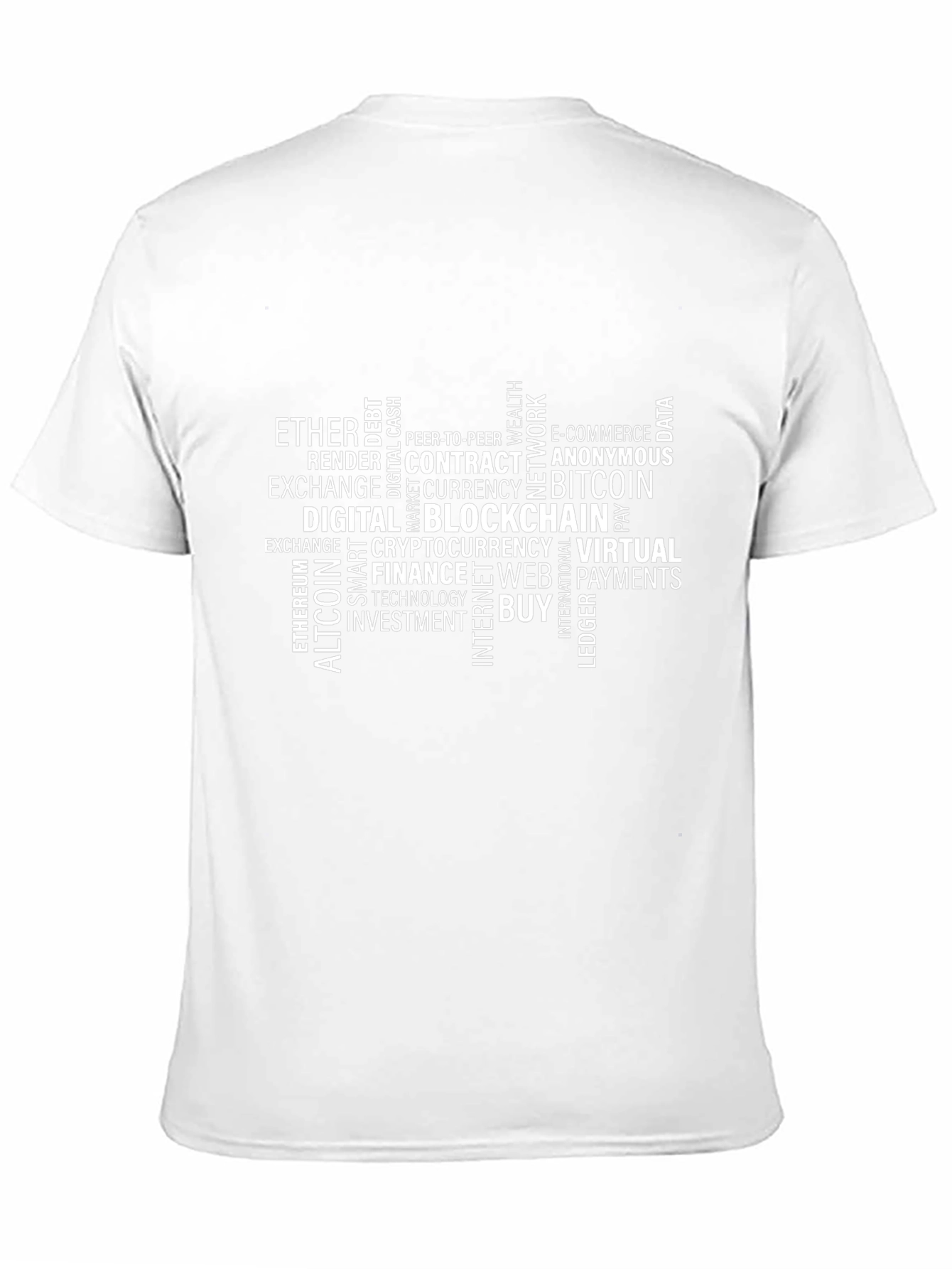 Bitcoin Cryptocurrency Word Art Black T-Shirt