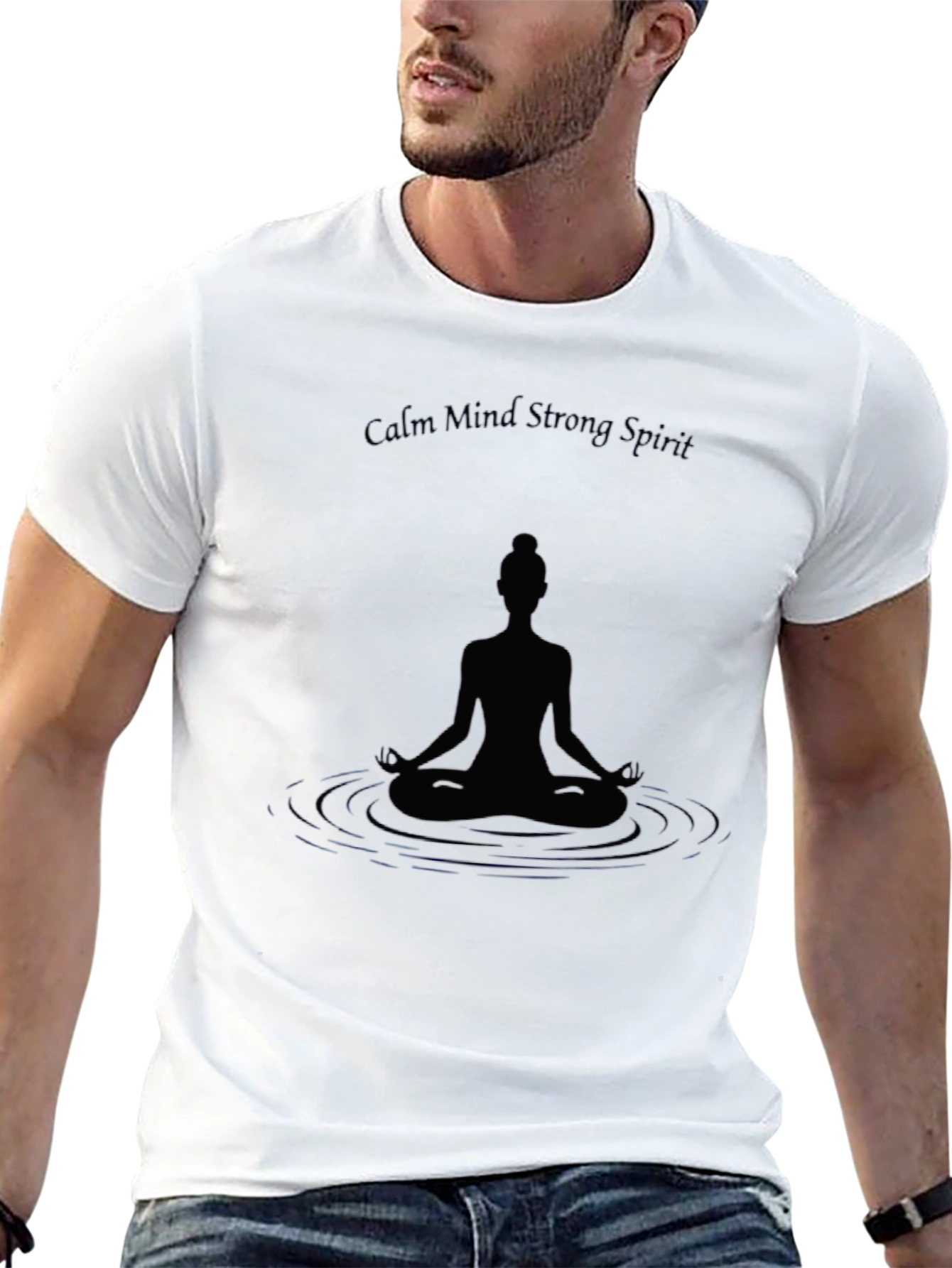 Calm Mind Strong Spirit Meditation Graphic Tee