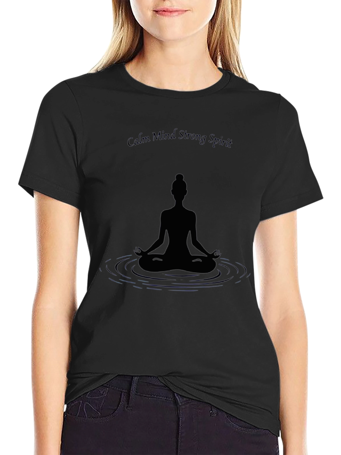 Calm Mind Strong Spirit Meditation Graphic Tee