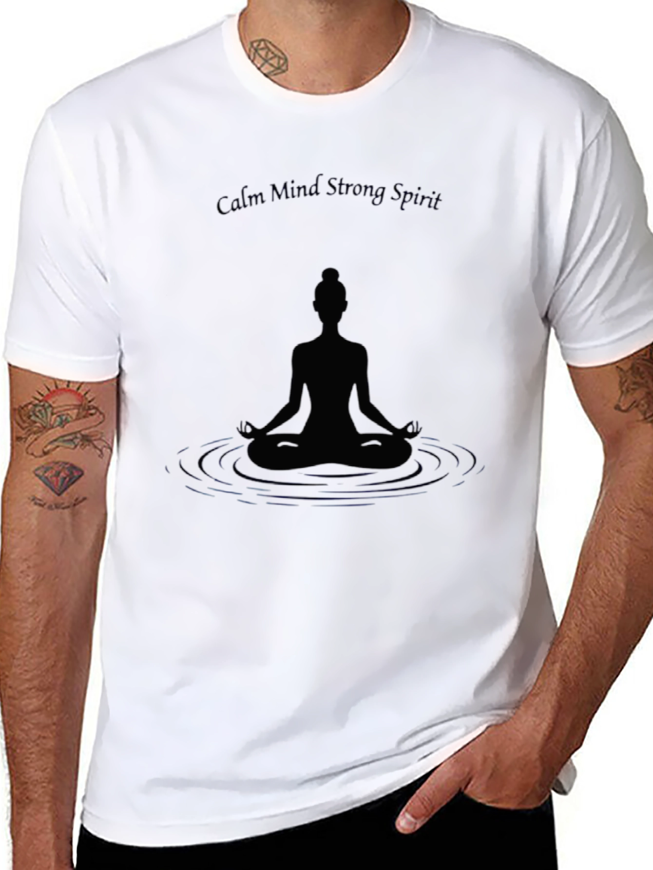 Calm Mind Strong Spirit Meditation Graphic Tee