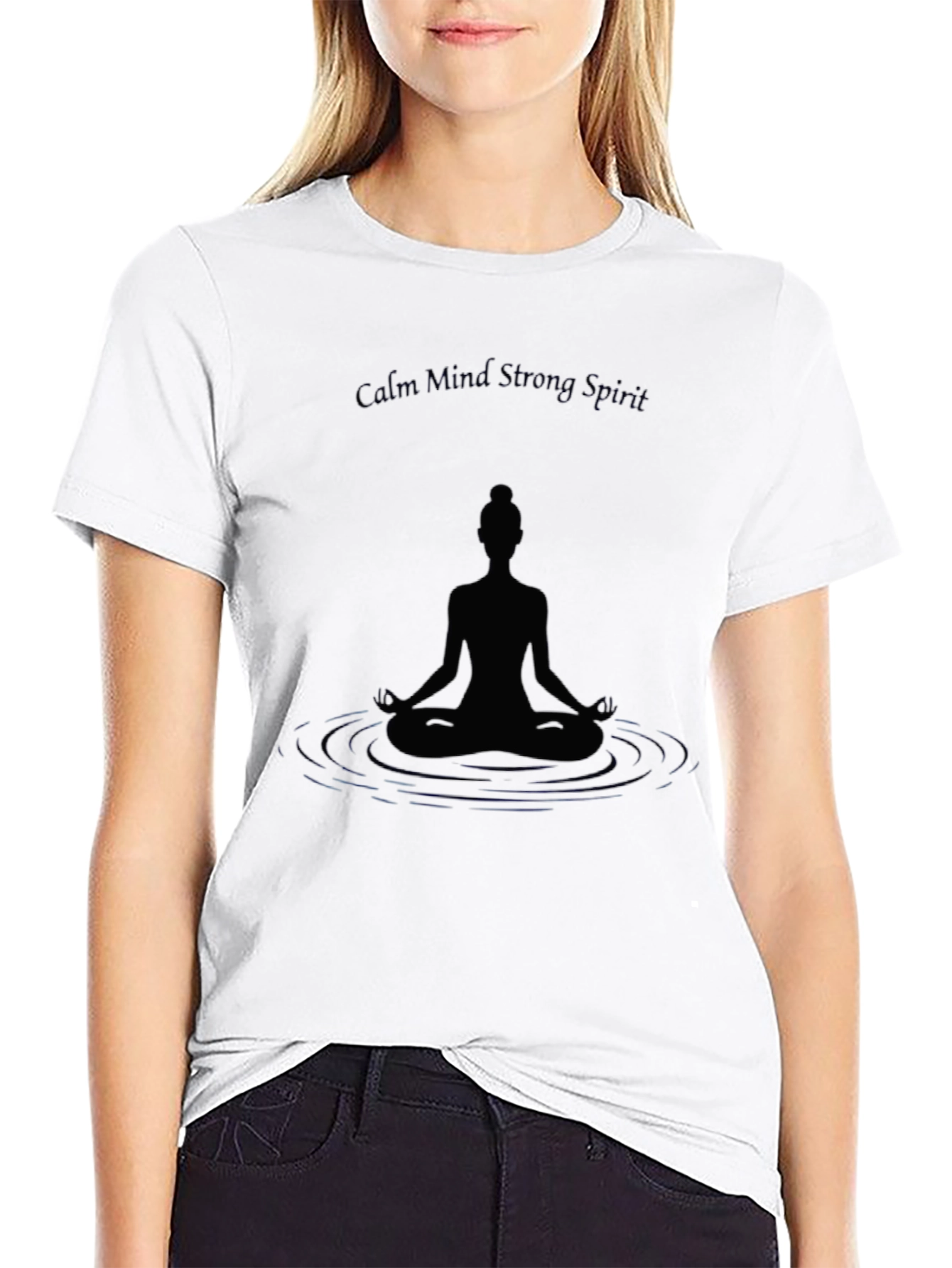 Calm Mind Strong Spirit Meditation Graphic Tee