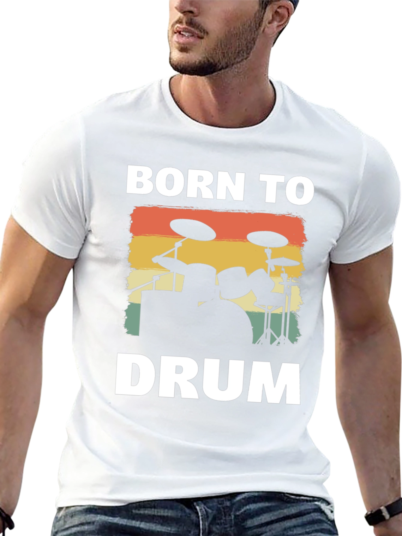 Born to Drum T-Shirt - Retro Drummer Tee