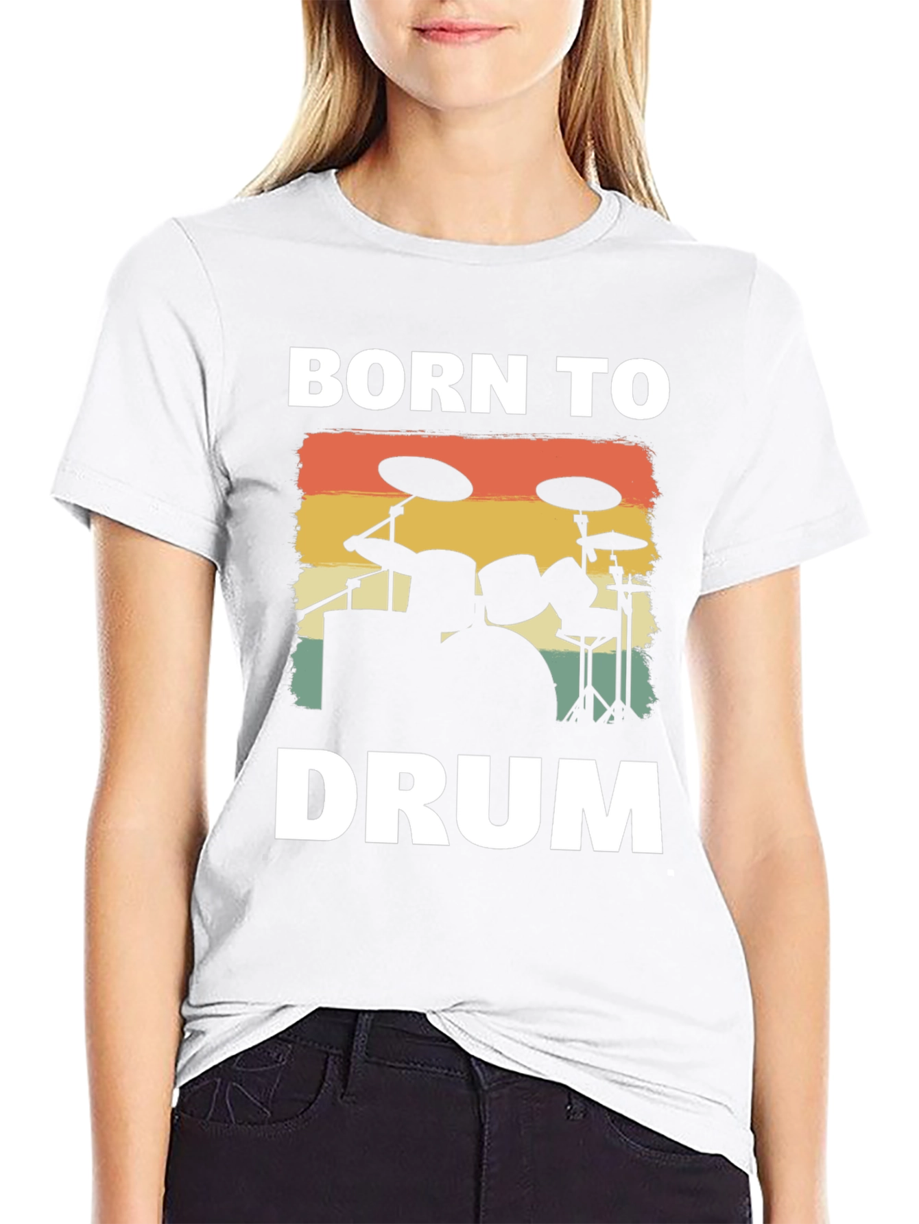 Born to Drum T-Shirt - Retro Drummer Tee