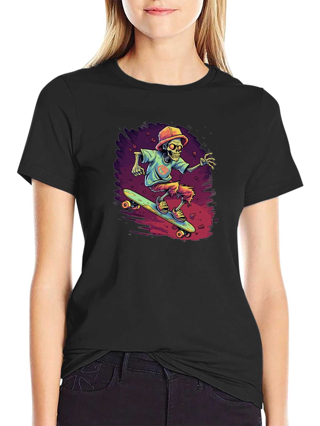 Skateboarding Skeleton Graphic Tee