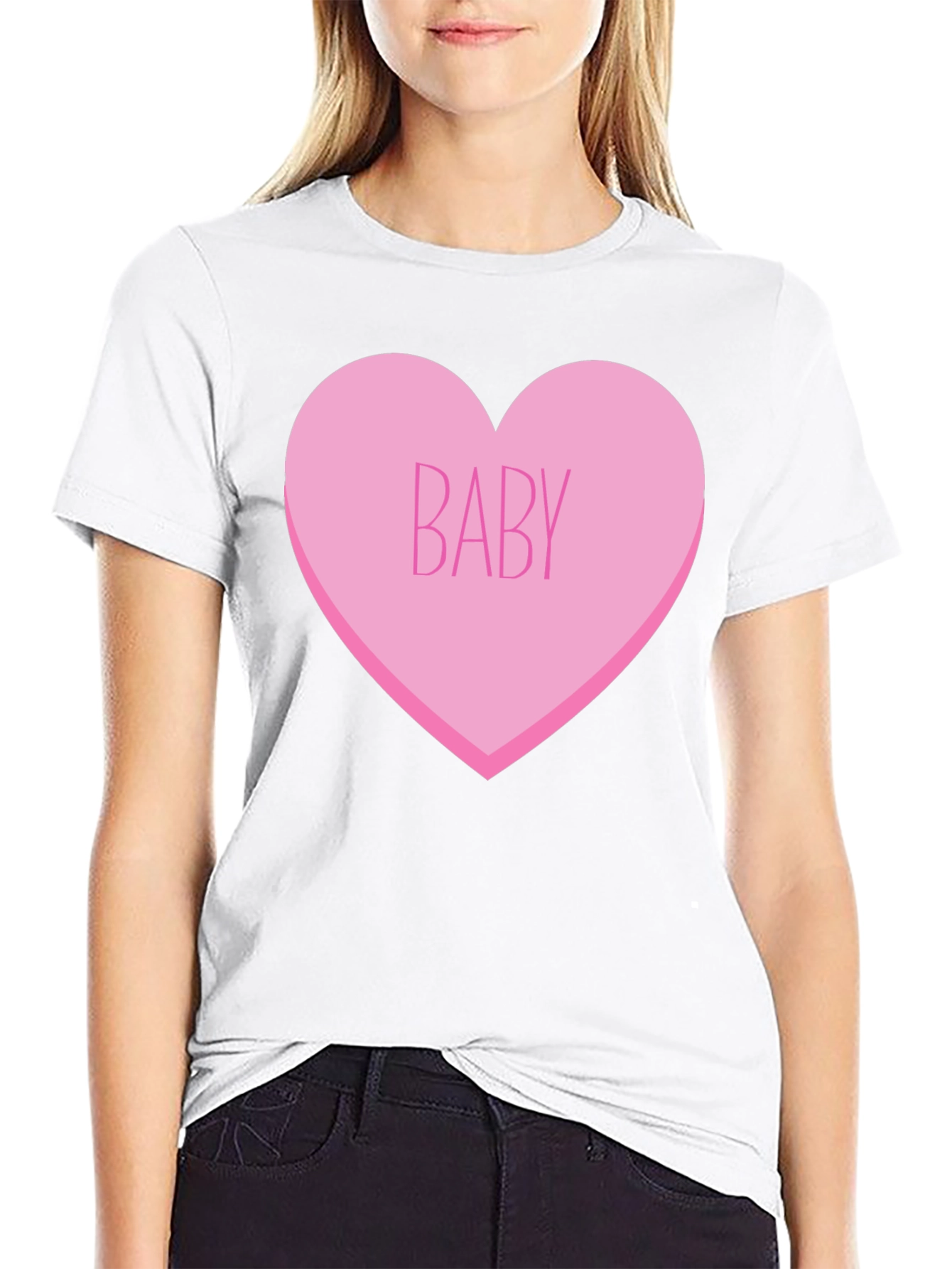 Baby Heart Graphic Tee - Black