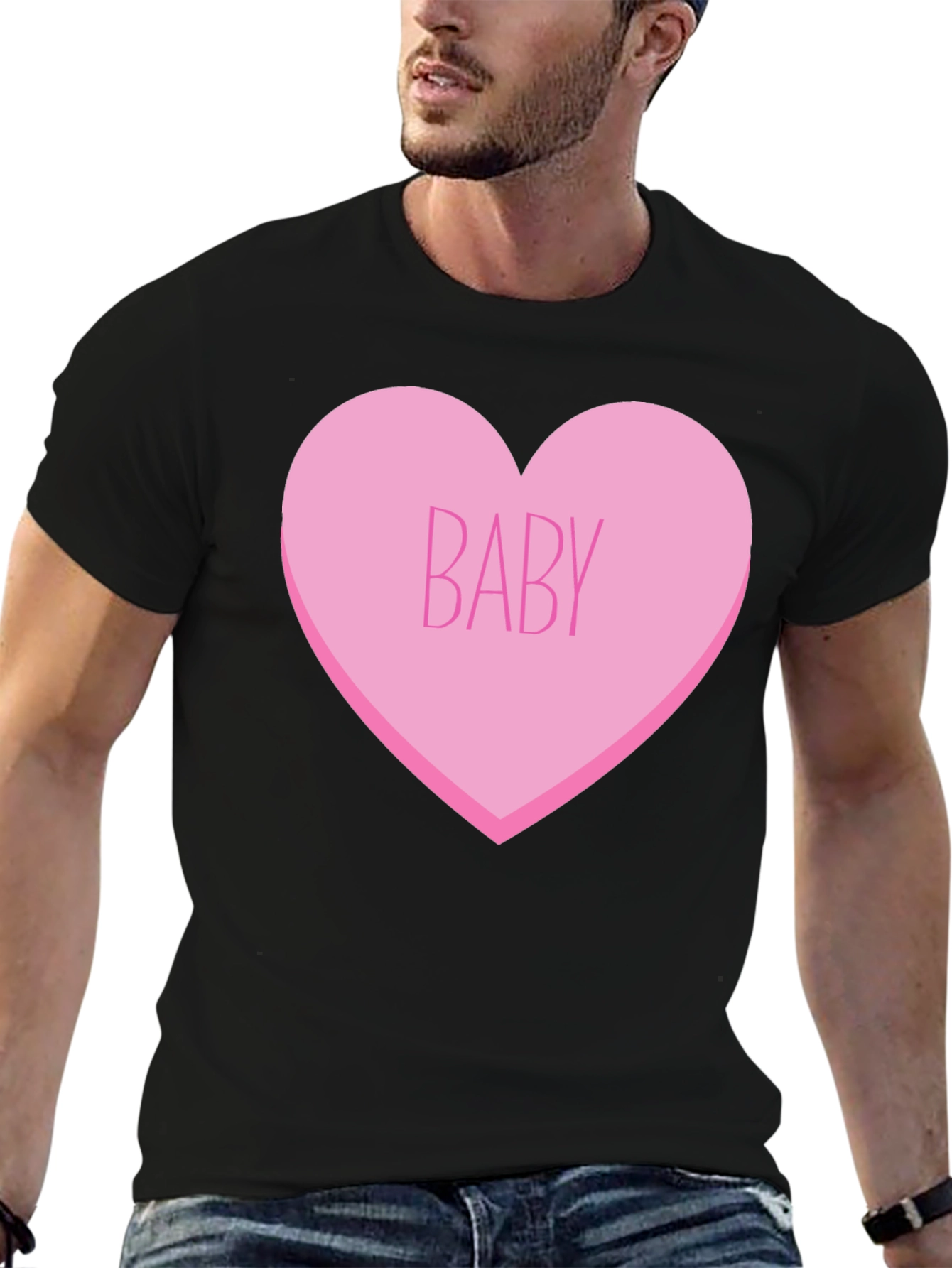Baby Heart Graphic Tee - Black