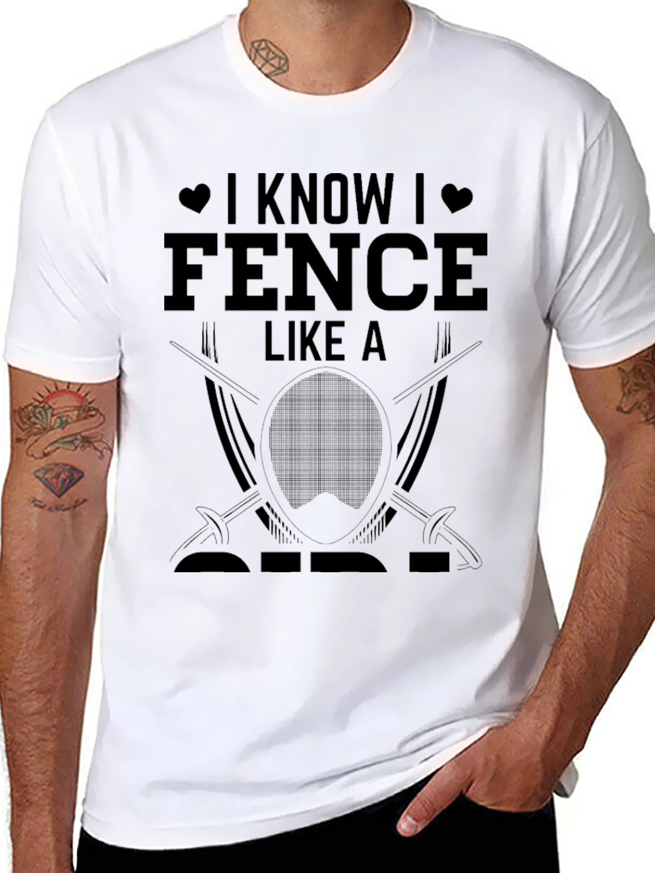 I Know I Fence Like a Pro Black T-Shirt