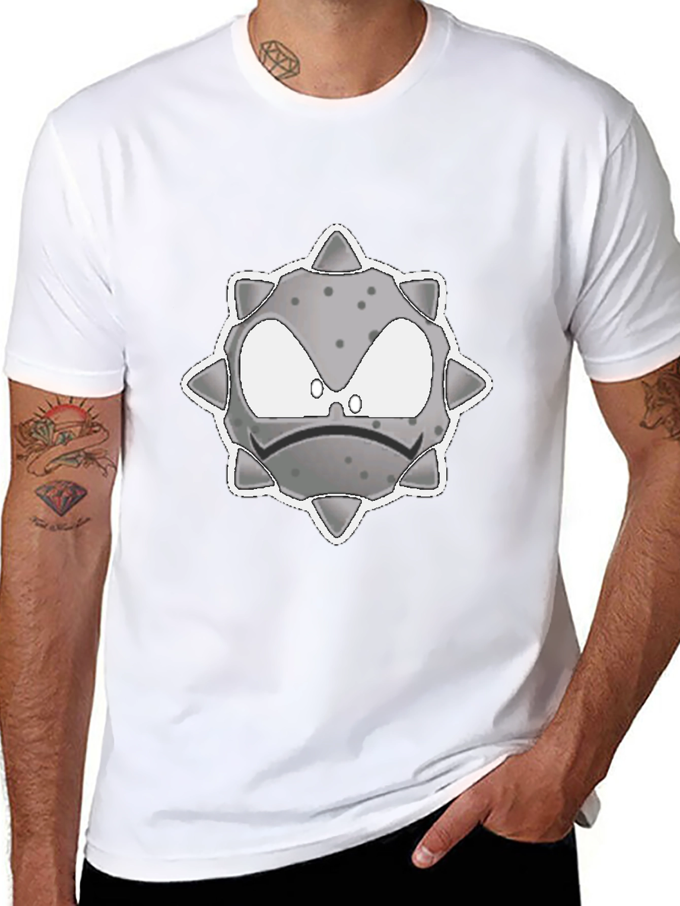 Spiky Grey Character Graphic Tee