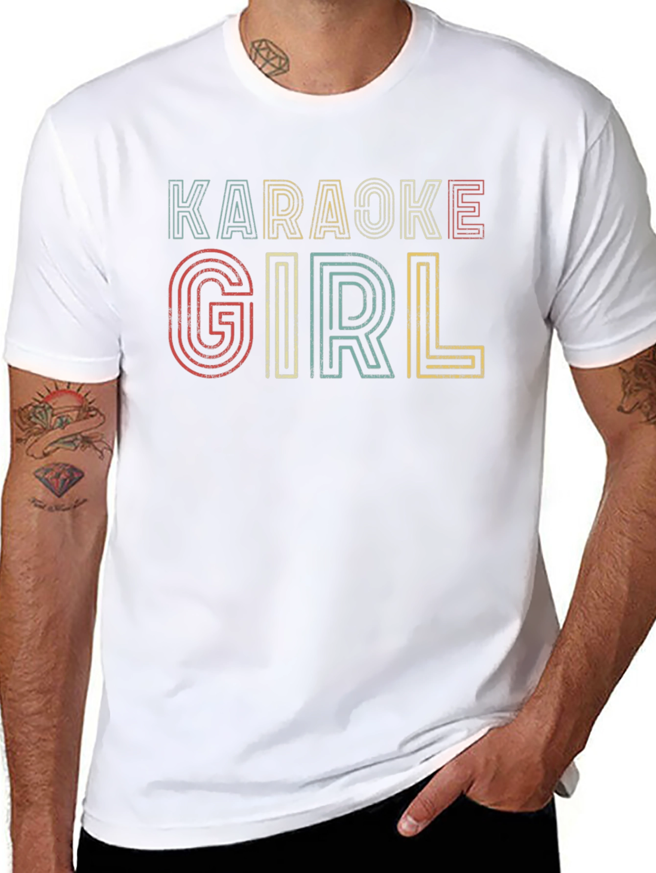 Karaoke Girl Retro Style Graphic T-Shirt