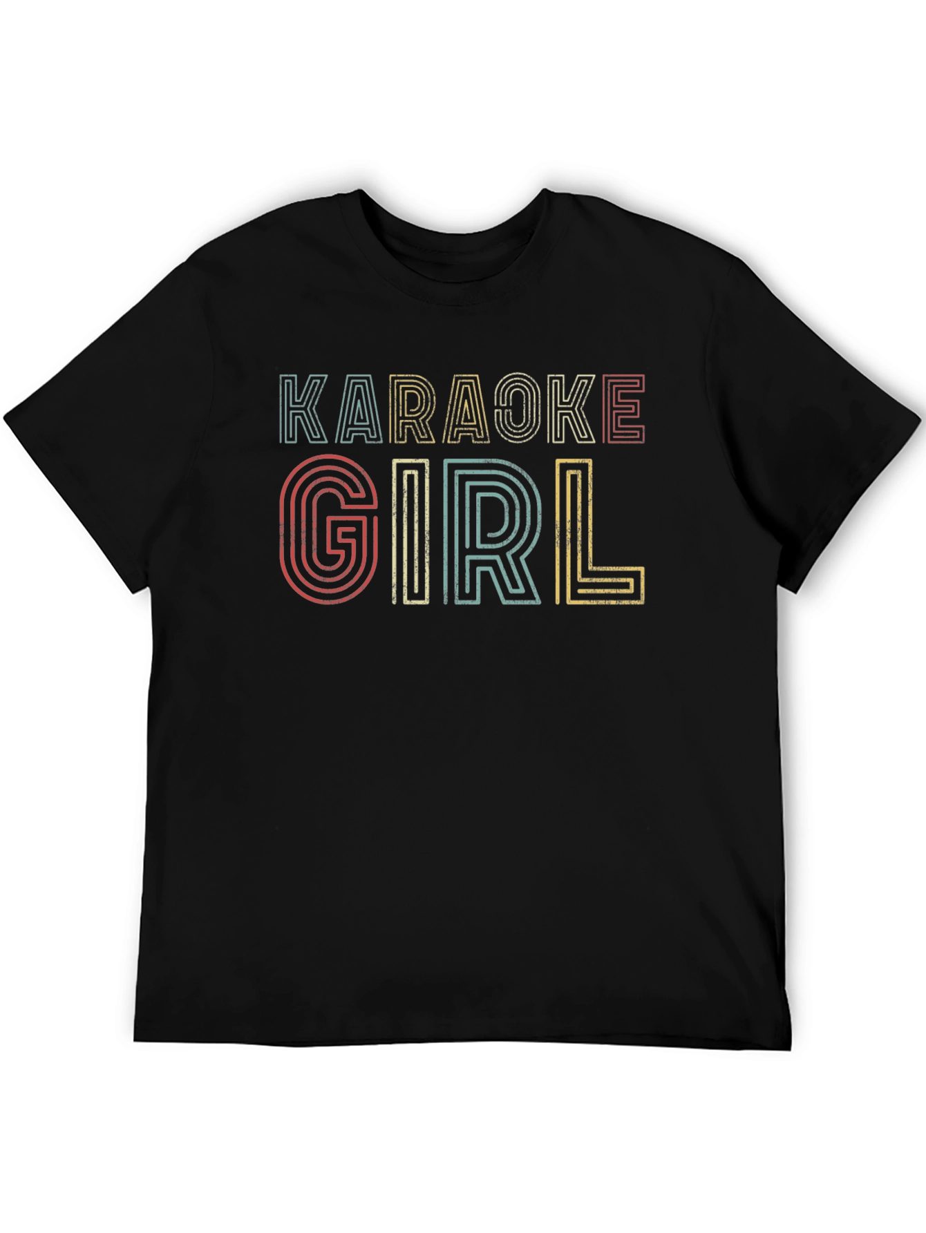 Karaoke Girl Retro Style Graphic T-Shirt